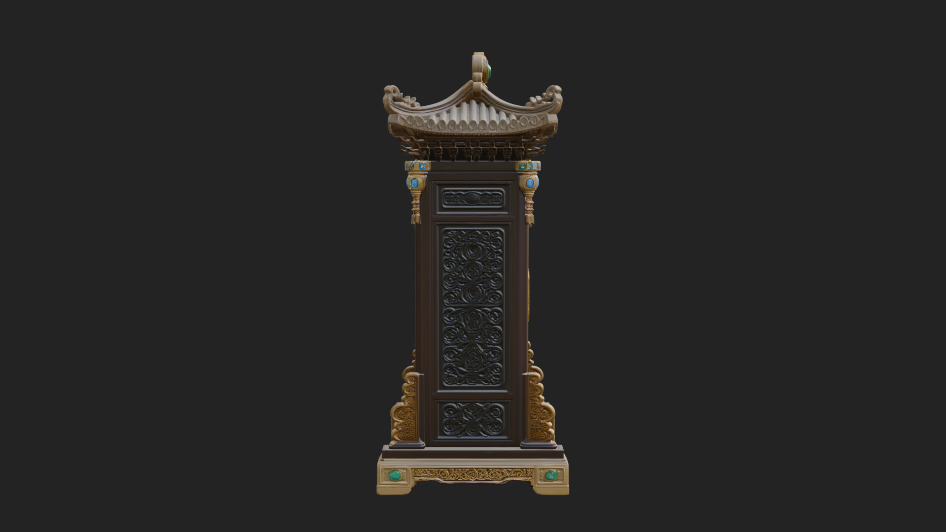 Carved Shrine Cabinet Model Design 2 3D Print Model 3D Model