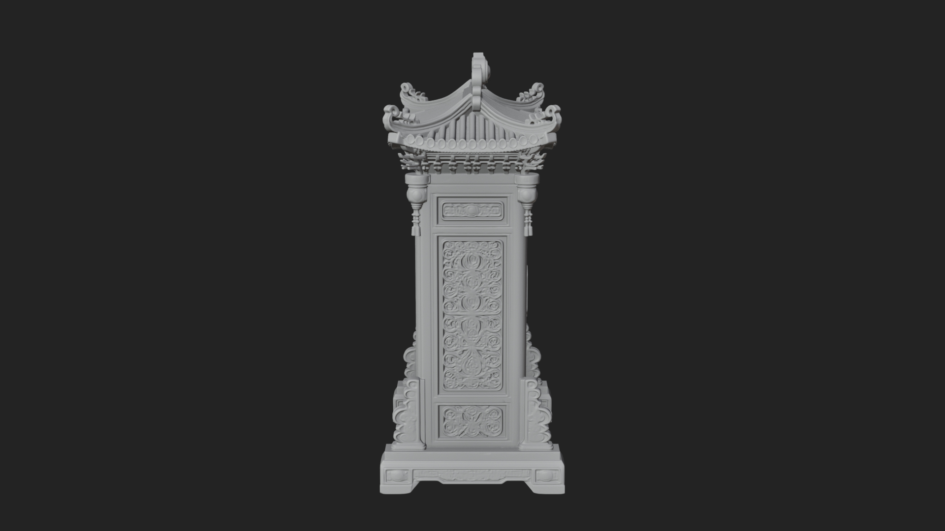 Carved Shrine Cabinet Model Design 2 3D Print Model 3D Model