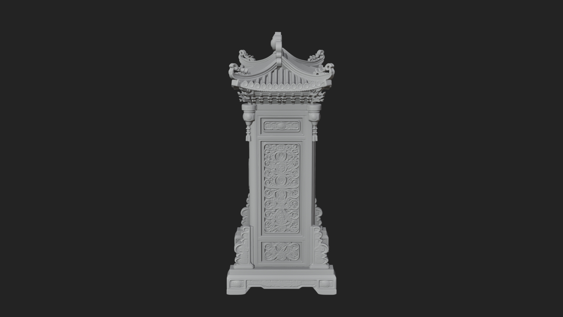 Carved Shrine Cabinet Model Design 2 3D Print Model 3D Model