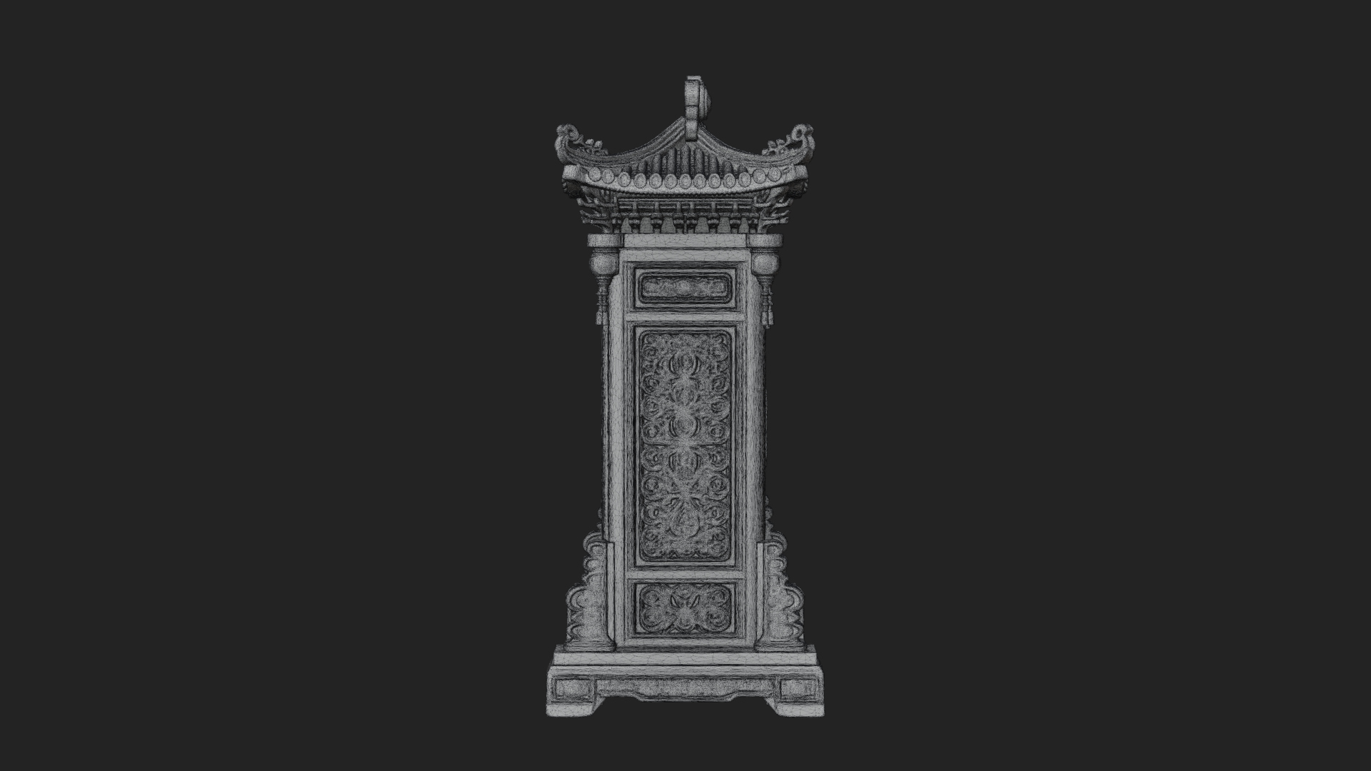 Carved Shrine Cabinet Model Design 2 3D Print Model 3D Model