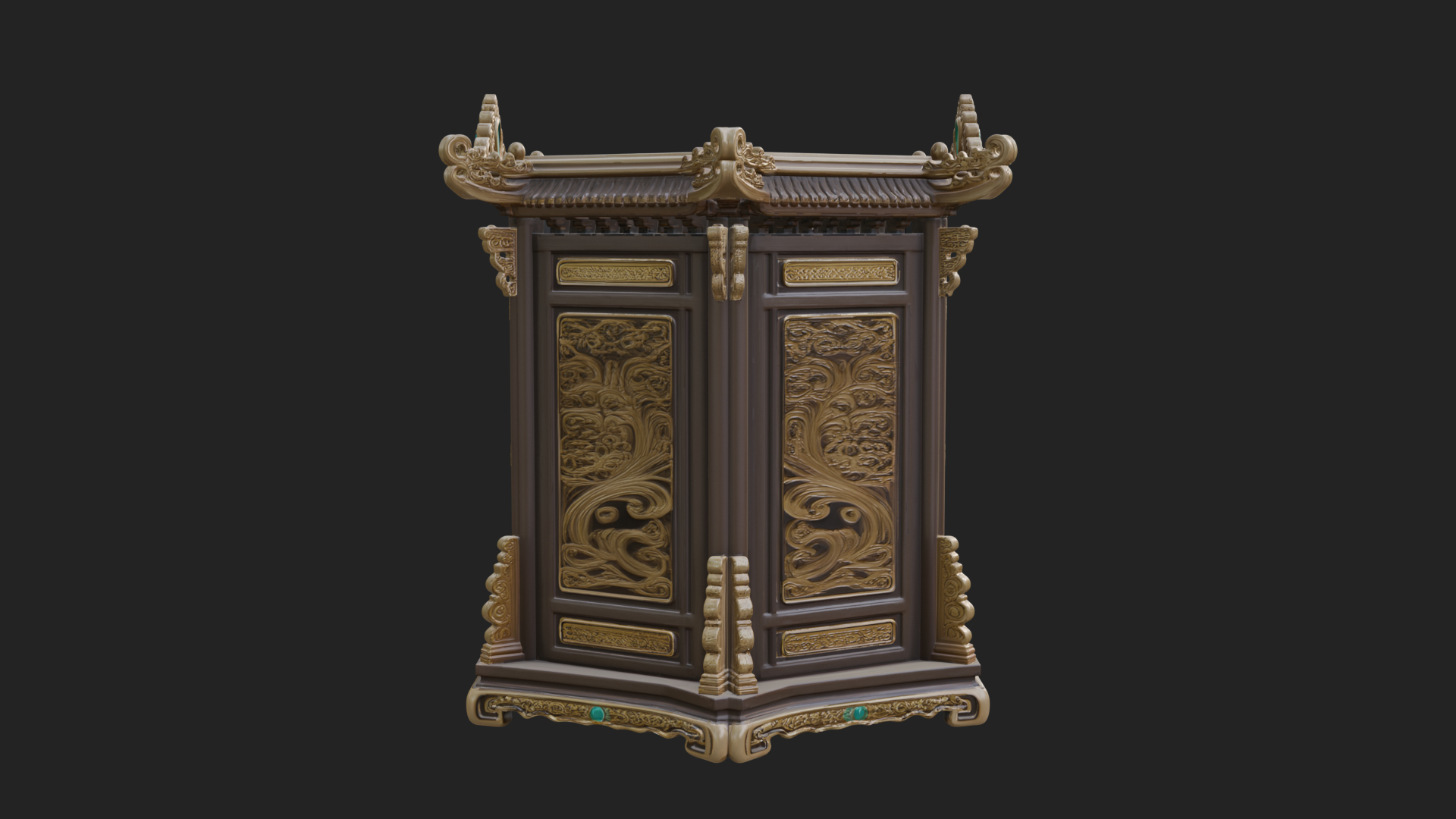 Carved Shrine Cabinet Model Design 3 3D Print Model 3D Model
