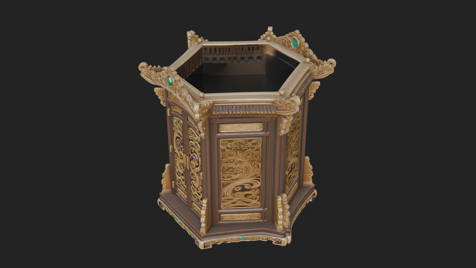 Carved Shrine Cabinet Model Design 3 3D Print Model 3D Model