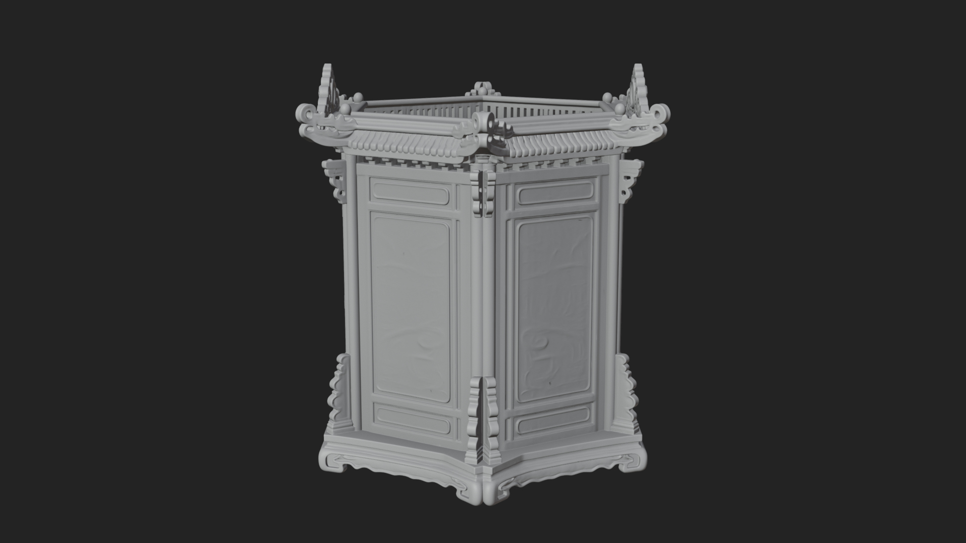 Carved Shrine Cabinet Model Design 3 3D Print Model 3D Model