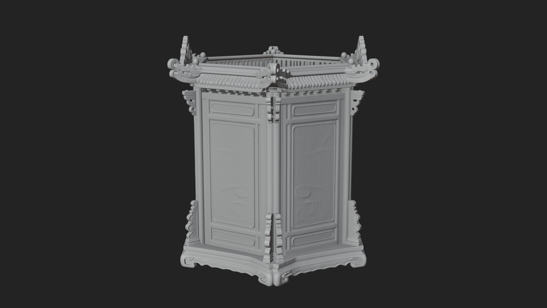 Carved Shrine Cabinet Model Design 3 3D Print Model 3D Model