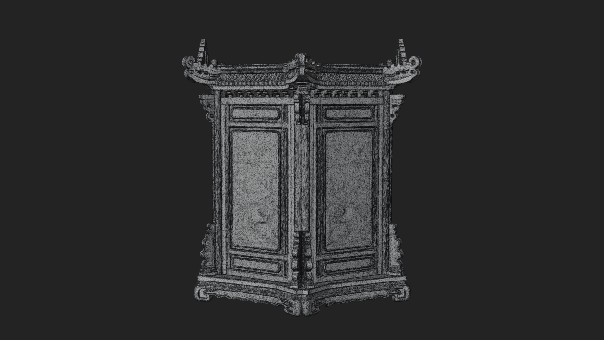 Carved Shrine Cabinet Model Design 3 3D Print Model 3D Model