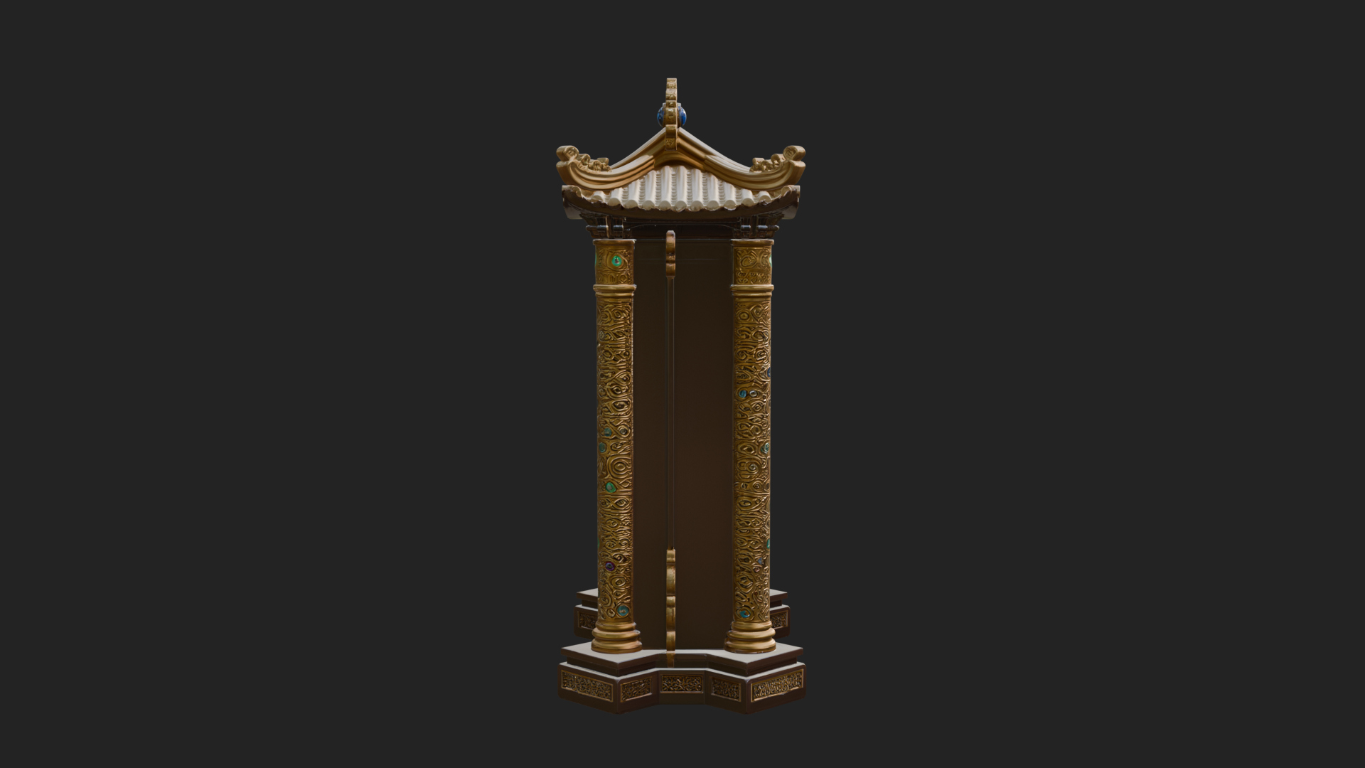Carved Shrine Cabinet Model Design 4 3D Print Model 3D Model