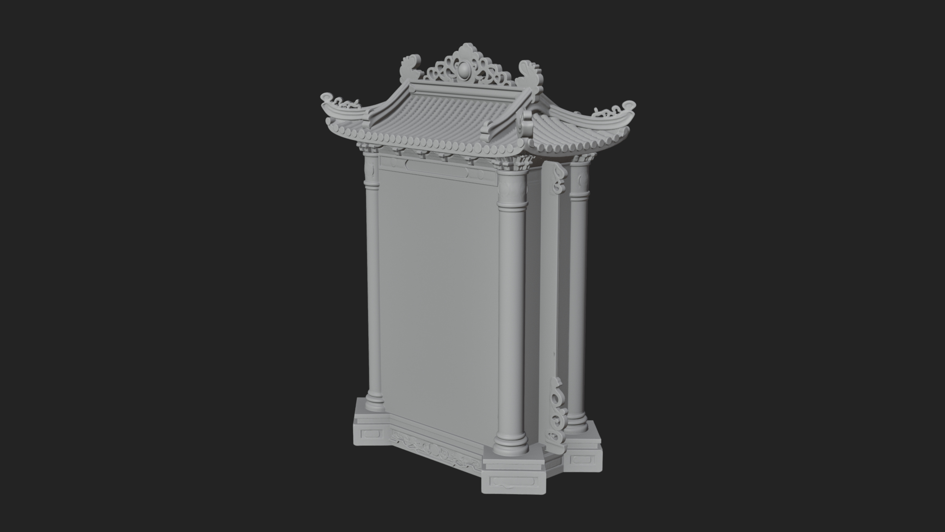 Carved Shrine Cabinet Model Design 4 3D Print Model 3D Model