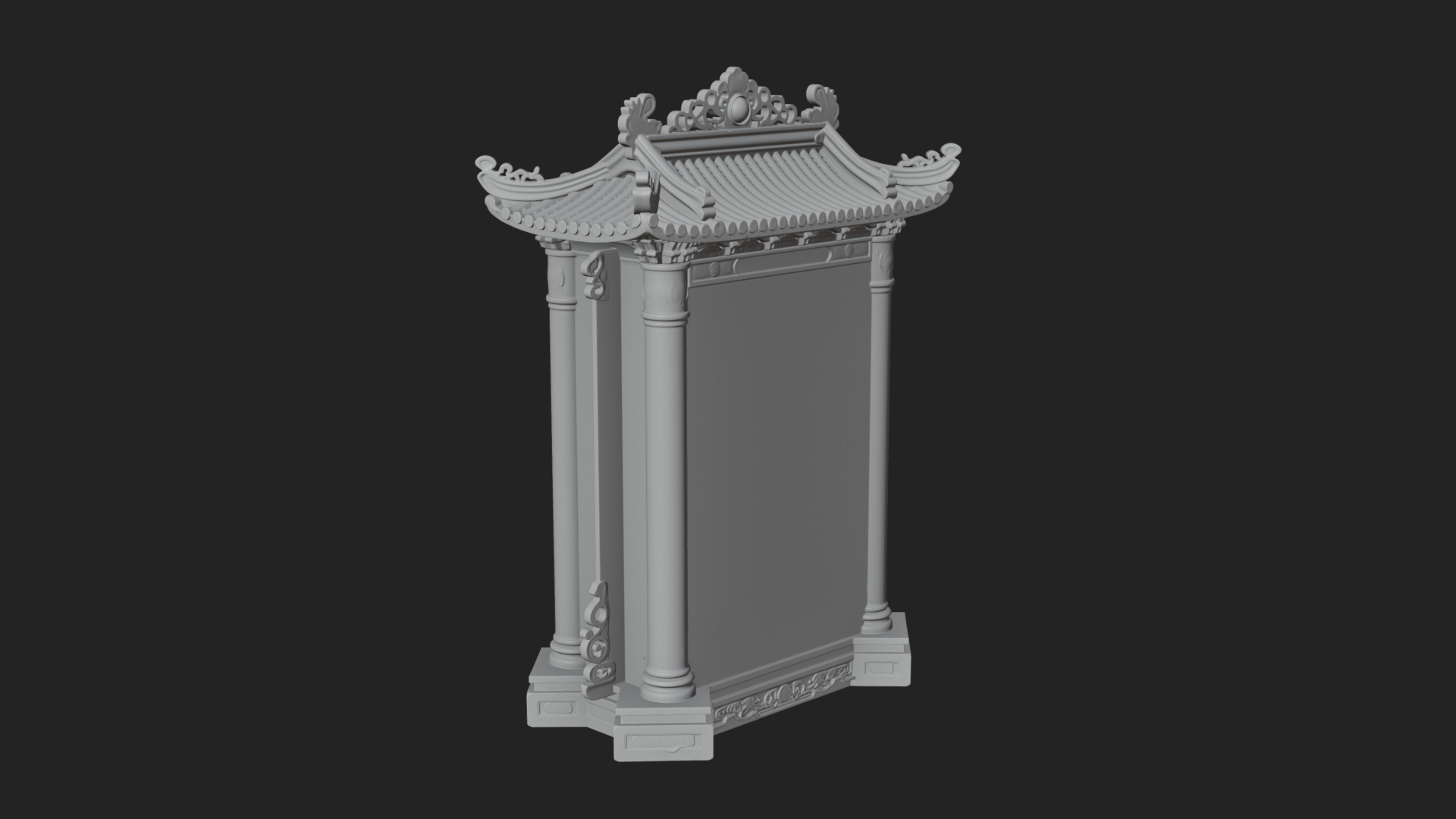 Carved Shrine Cabinet Model Design 4 3D Print Model 3D Model