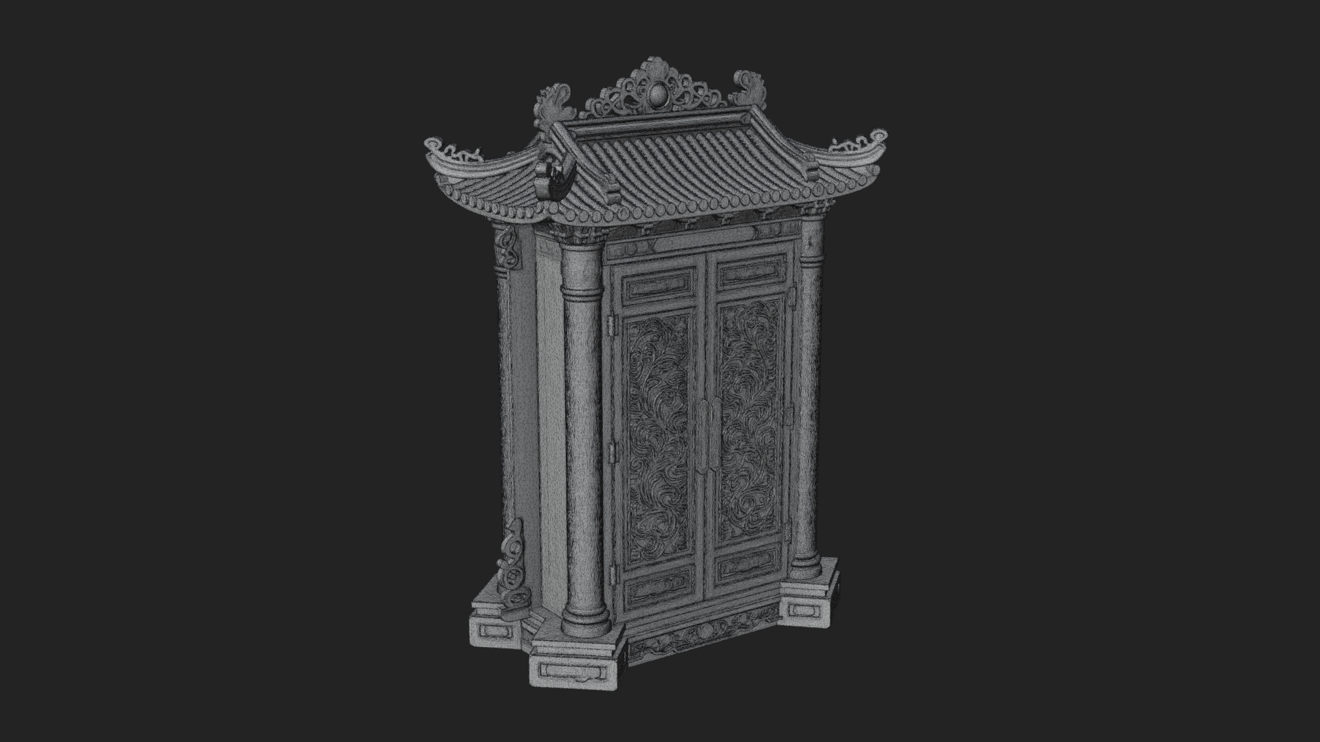 Carved Shrine Cabinet Model Design 4 3D Print Model 3D Model