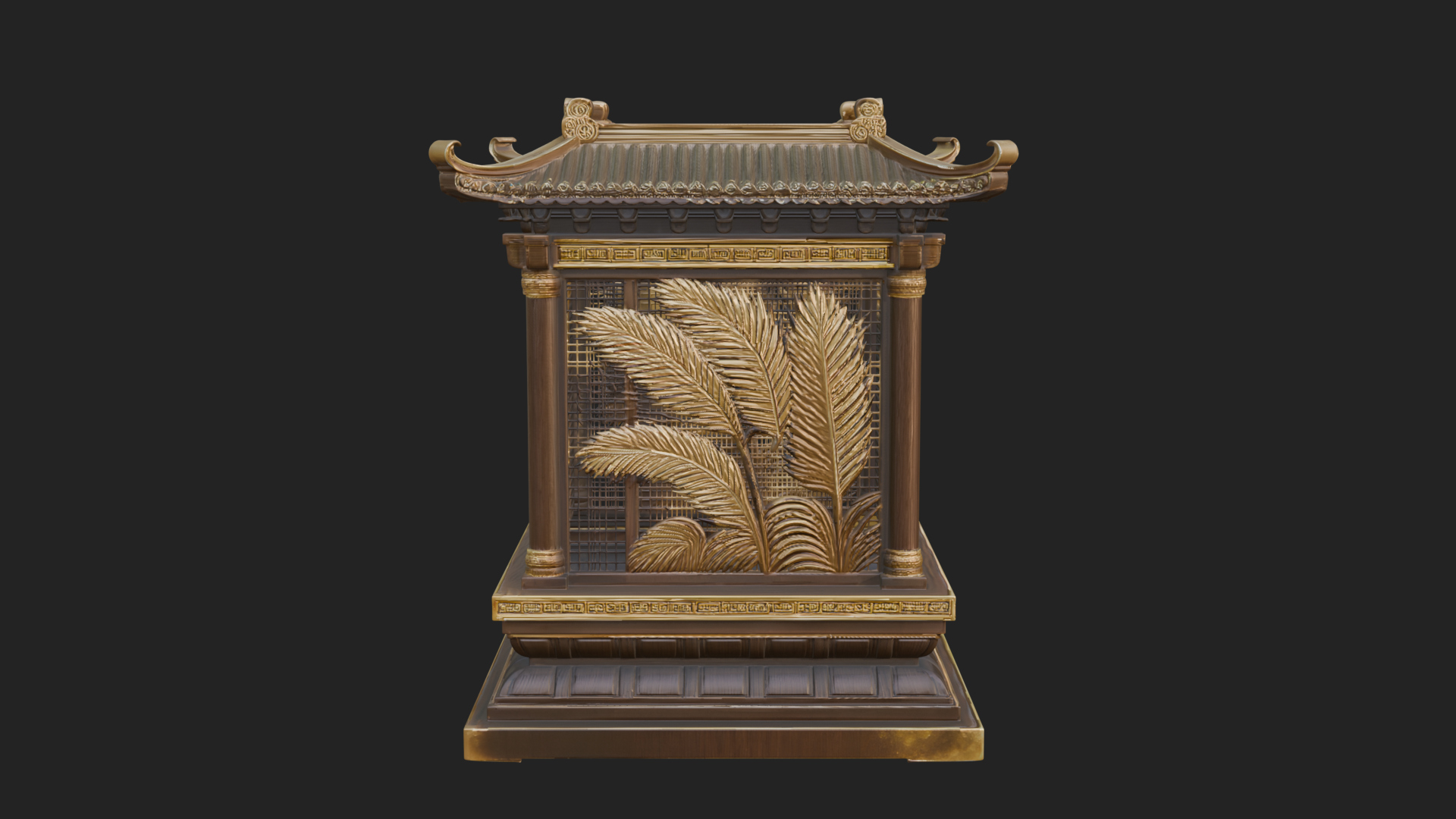 Carved Shrine Cabinet Model Design 5 3D Print Model 3D Model