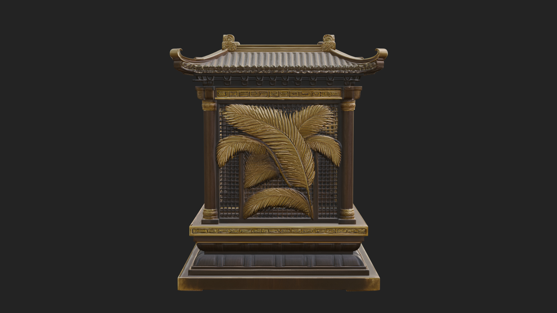 Carved Shrine Cabinet Model Design 5 3D Print Model 3D Model