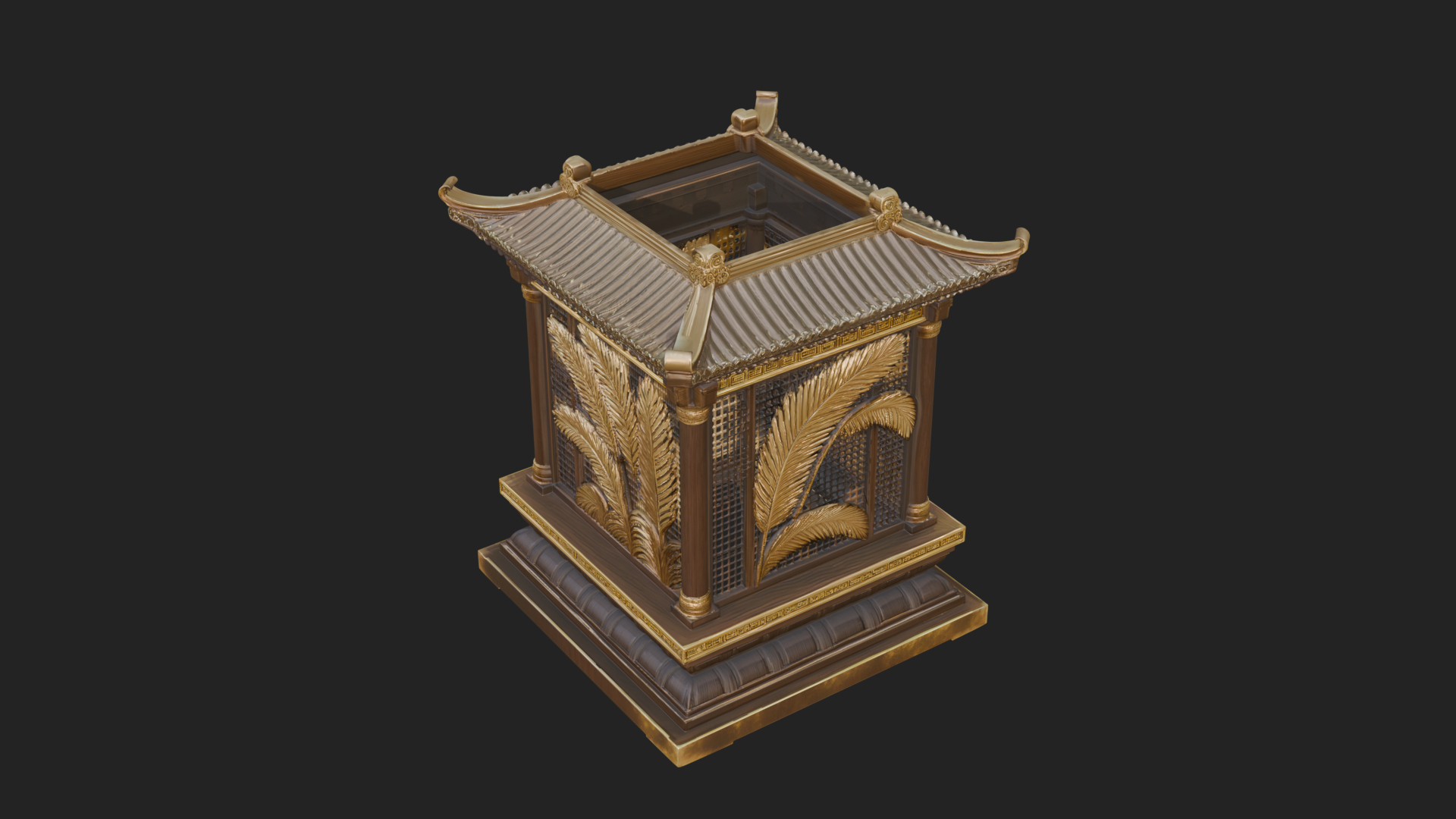 Carved Shrine Cabinet Model Design 5 3D Print Model 3D Model