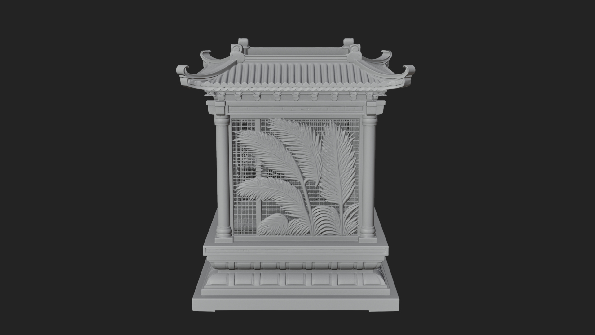 Carved Shrine Cabinet Model Design 5 3D Print Model 3D Model