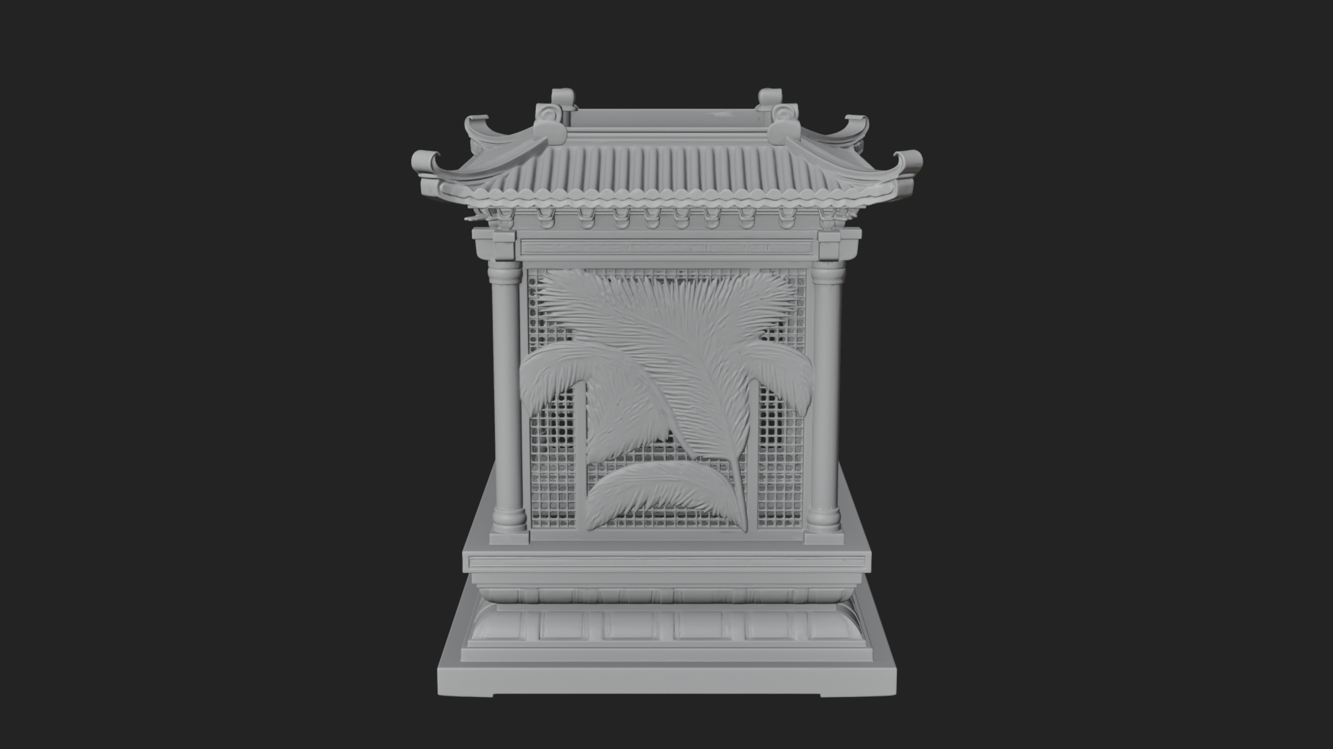 Carved Shrine Cabinet Model Design 5 3D Print Model 3D Model