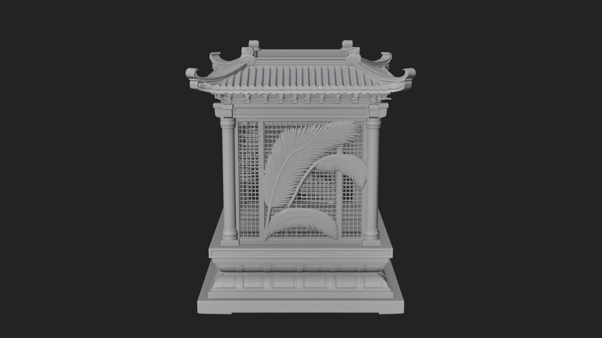 Carved Shrine Cabinet Model Design 5 3D Print Model 3D Model