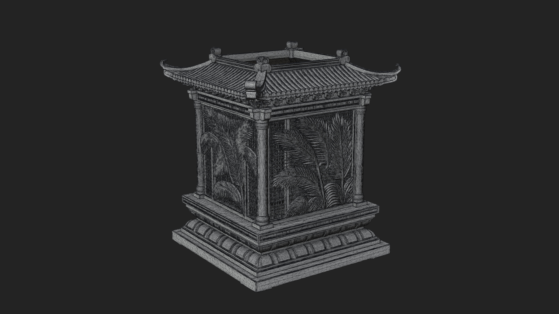 Carved Shrine Cabinet Model Design 5 3D Print Model 3D Model