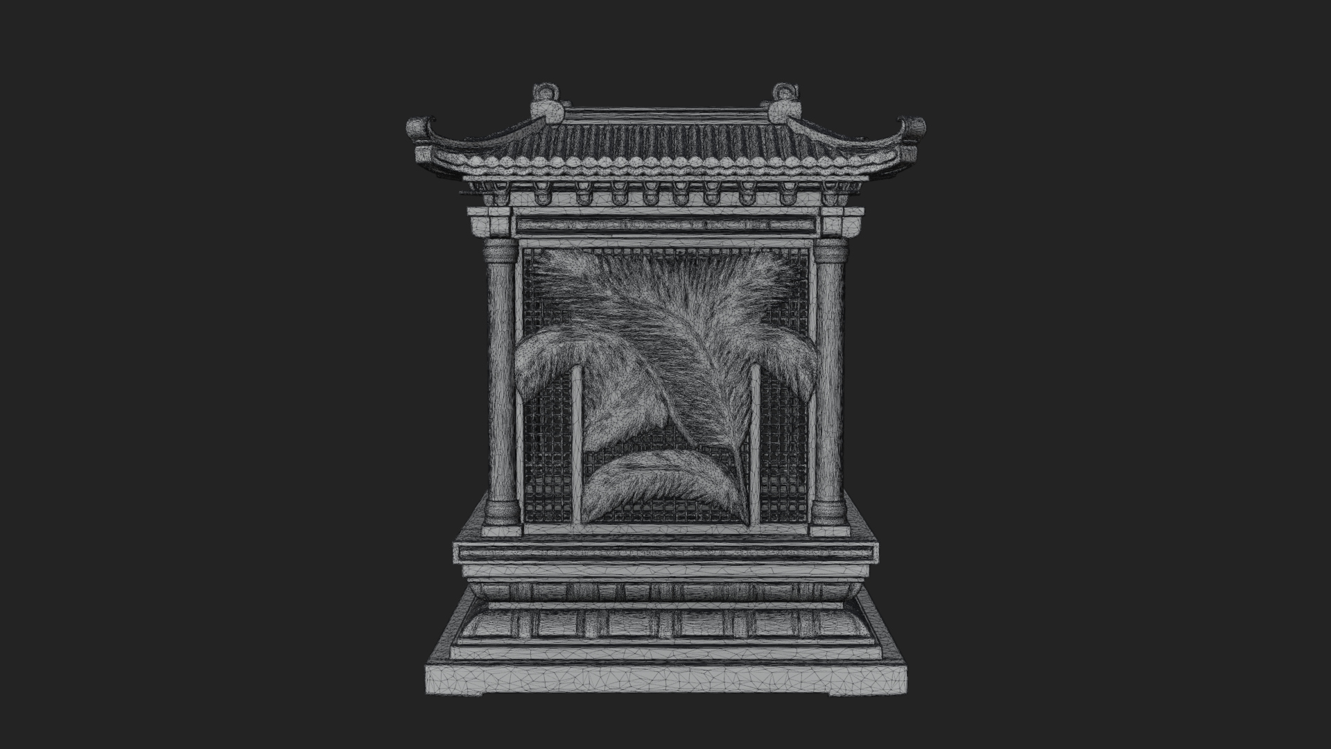 Carved Shrine Cabinet Model Design 5 3D Print Model 3D Model