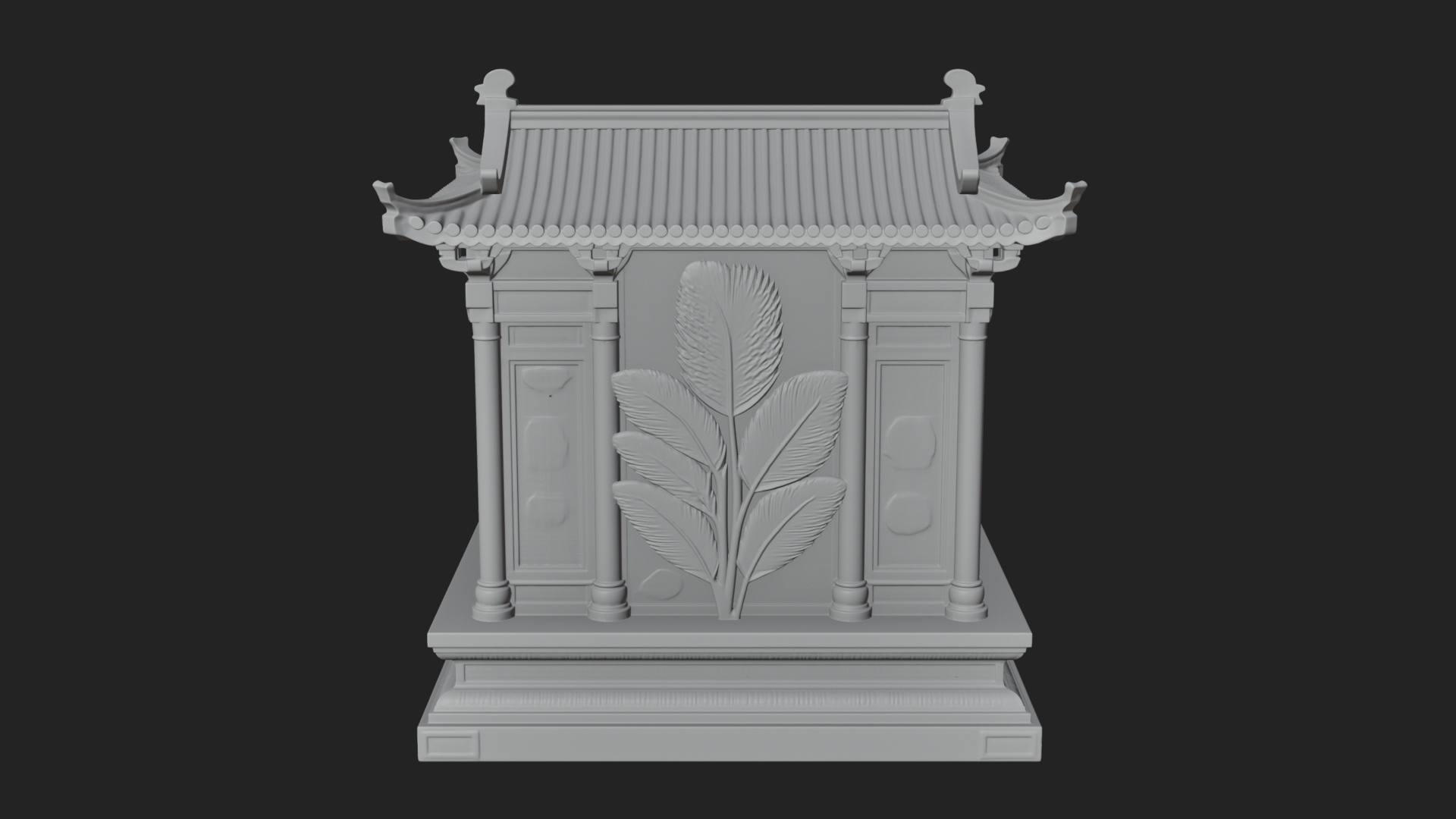 Carved Shrine Cabinet Model Design 6 3D Print Model 3D Model