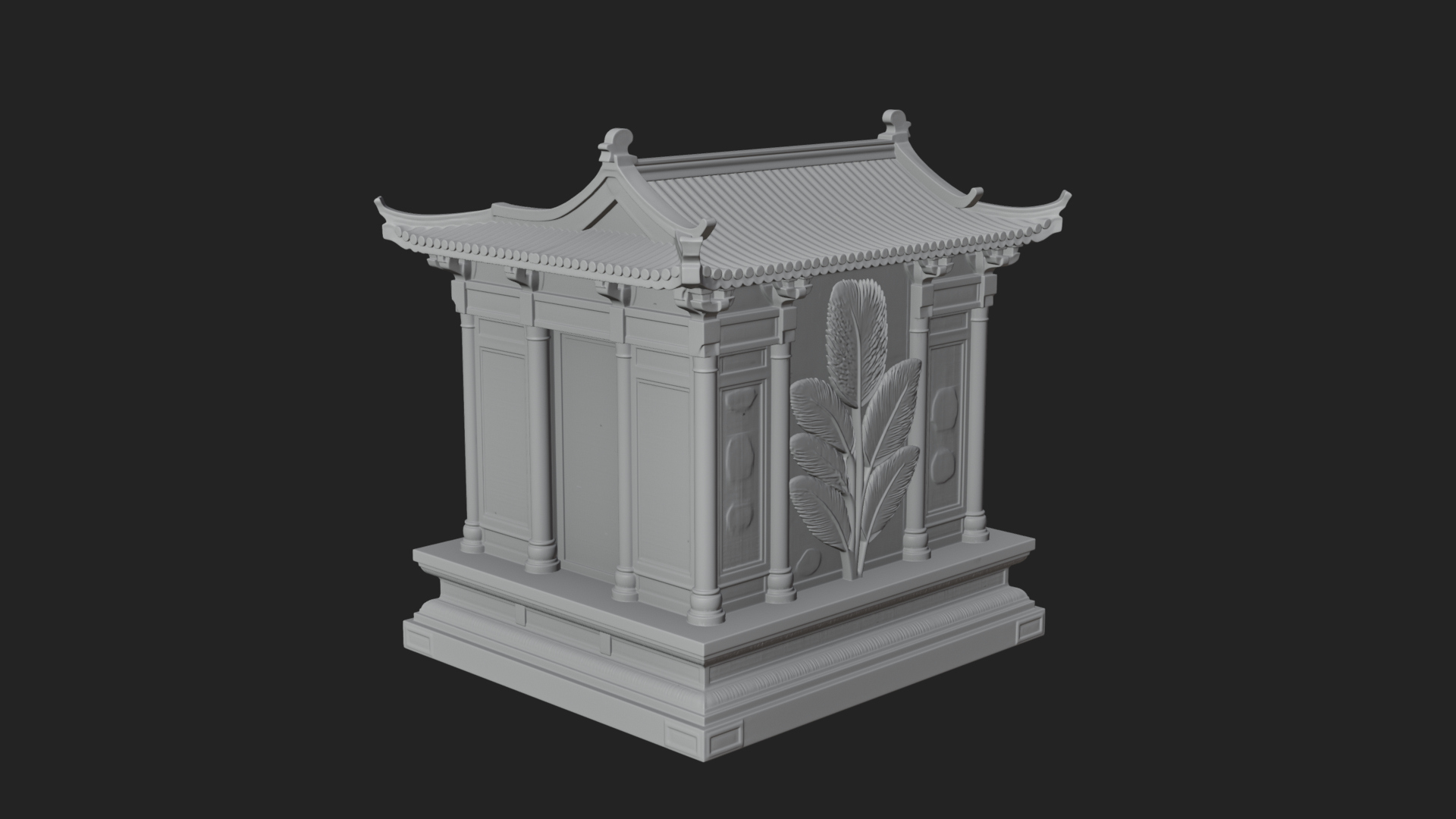Carved Shrine Cabinet Model Design 6 3D Print Model 3D Model
