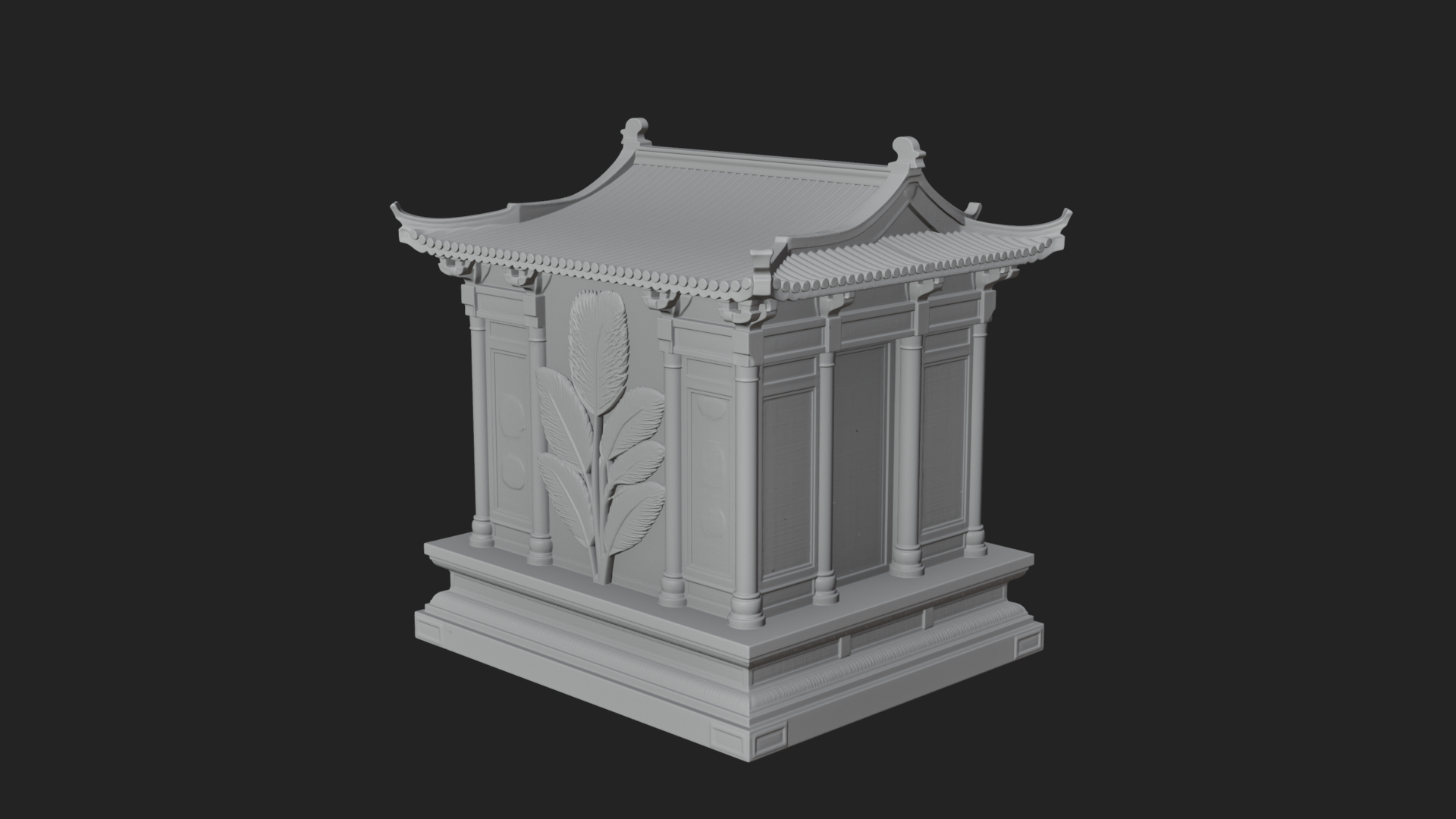 Carved Shrine Cabinet Model Design 6 3D Print Model 3D Model