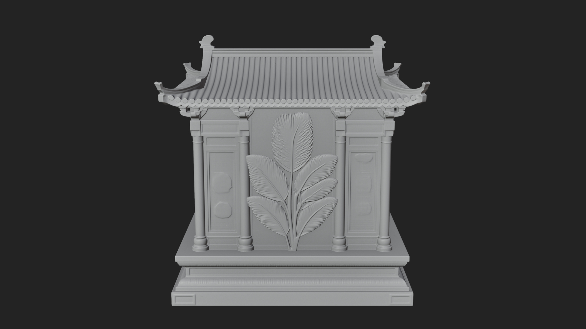 Carved Shrine Cabinet Model Design 6 3D Print Model 3D Model