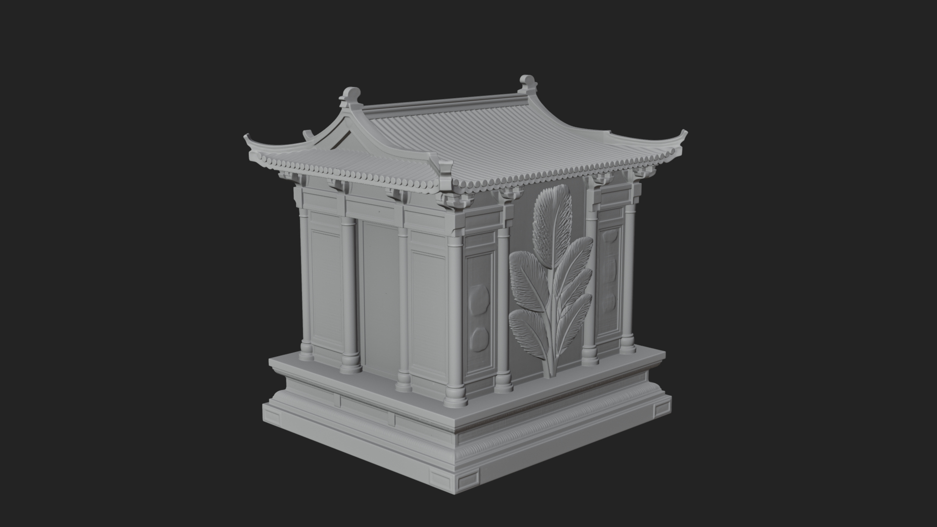 Carved Shrine Cabinet Model Design 6 3D Print Model 3D Model