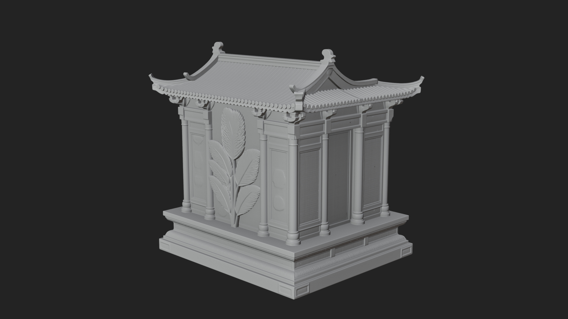 Carved Shrine Cabinet Model Design 6 3D Print Model 3D Model