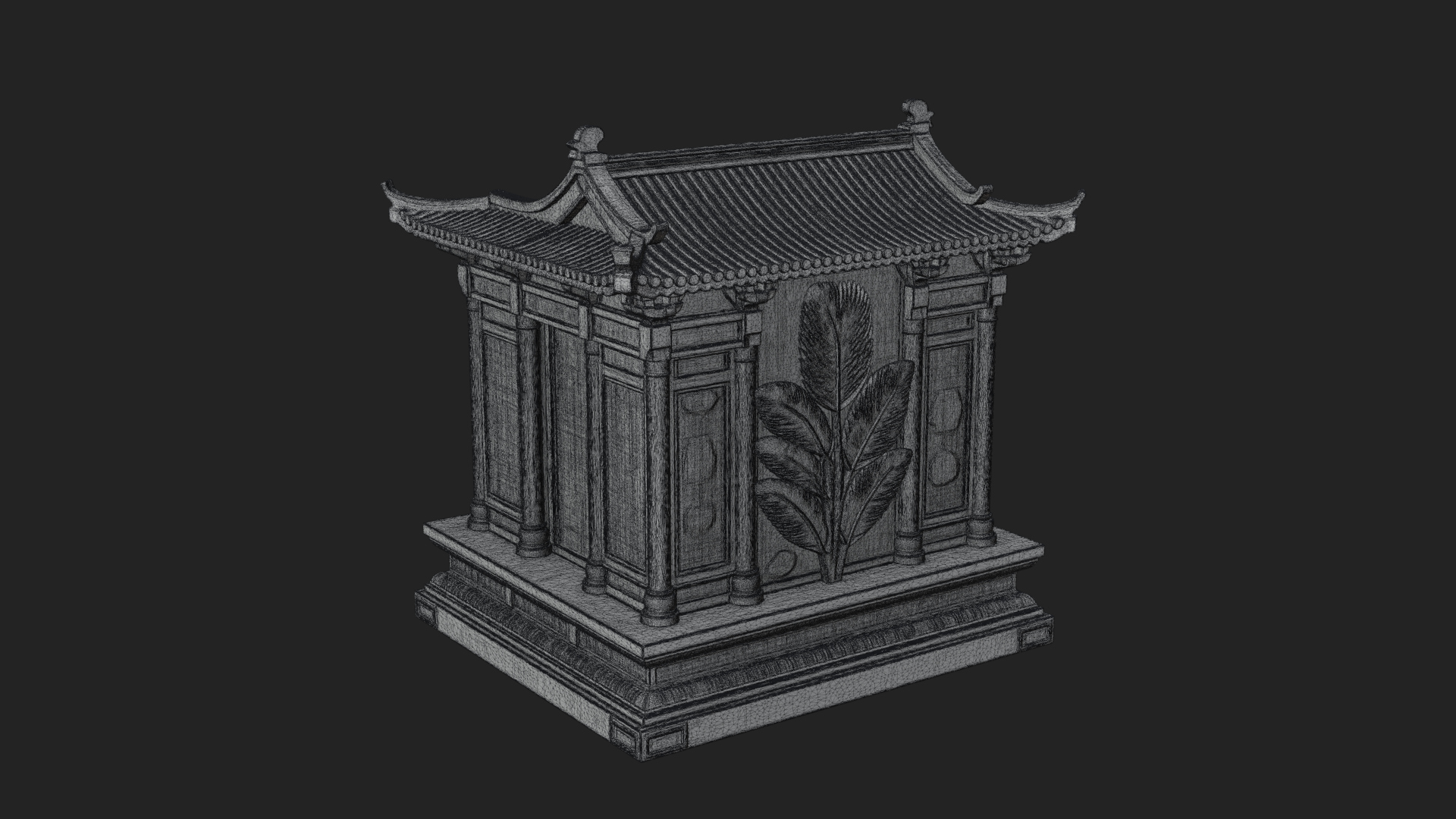 Carved Shrine Cabinet Model Design 6 3D Print Model 3D Model