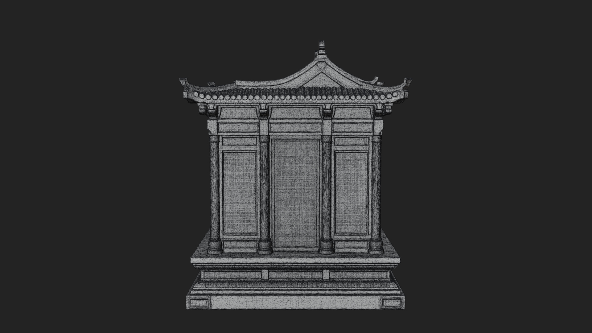 Carved Shrine Cabinet Model Design 6 3D Print Model 3D Model