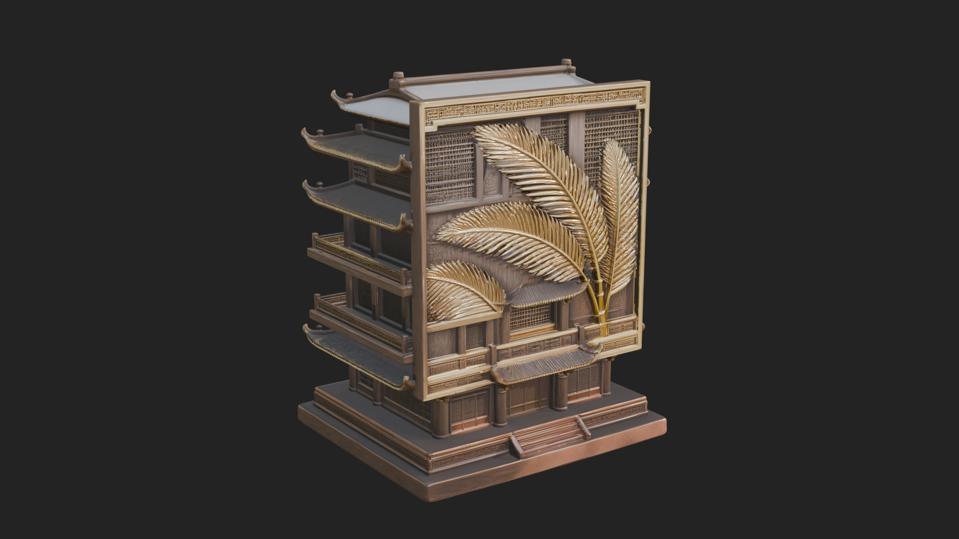 Carved Shrine Cabinet Model Design 7 3D Print Model 3D Model