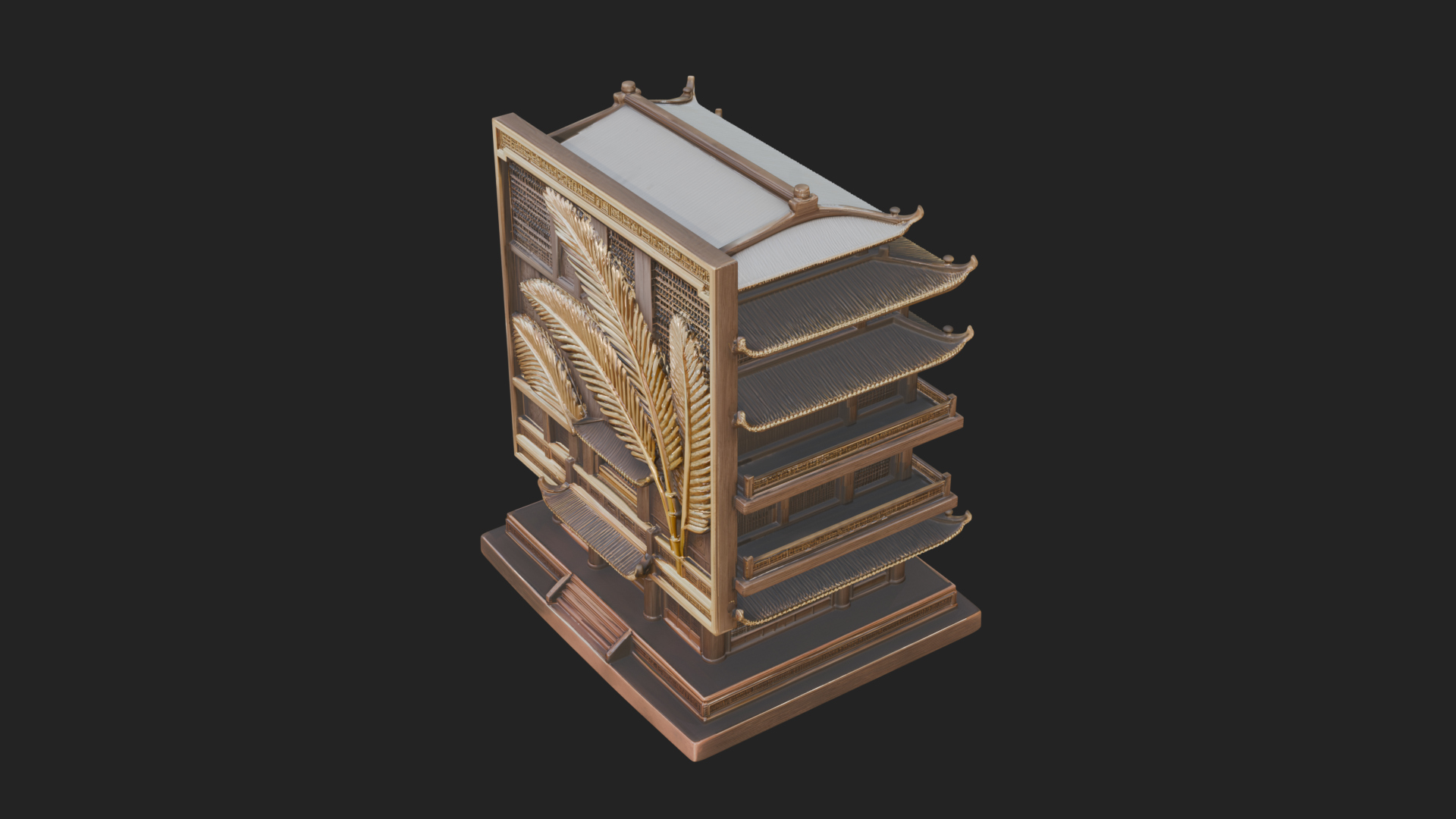 Carved Shrine Cabinet Model Design 7 3D Print Model 3D Model