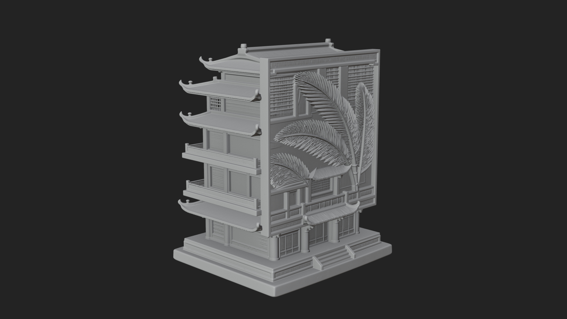 Carved Shrine Cabinet Model Design 7 3D Print Model 3D Model