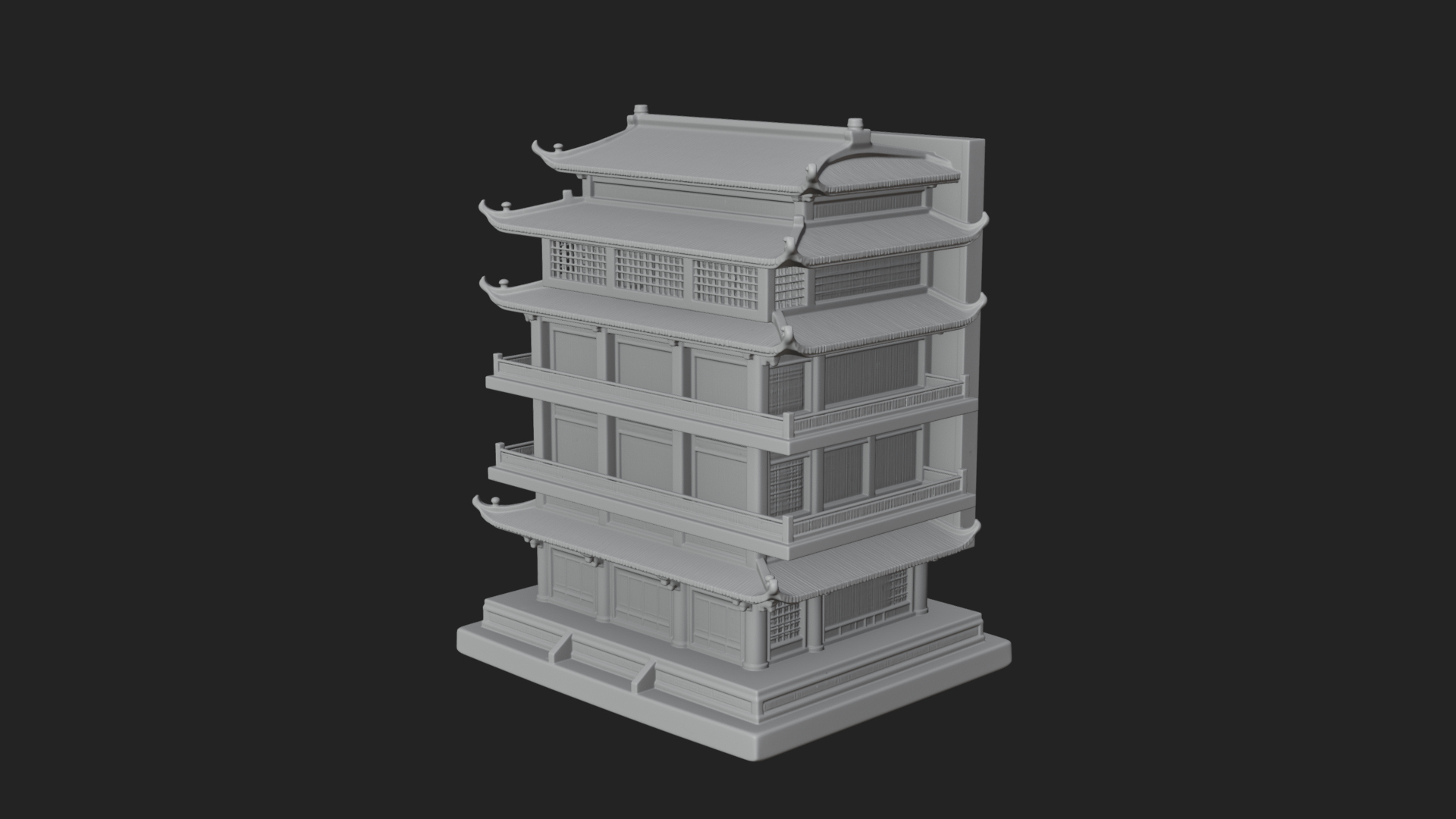 Carved Shrine Cabinet Model Design 7 3D Print Model 3D Model