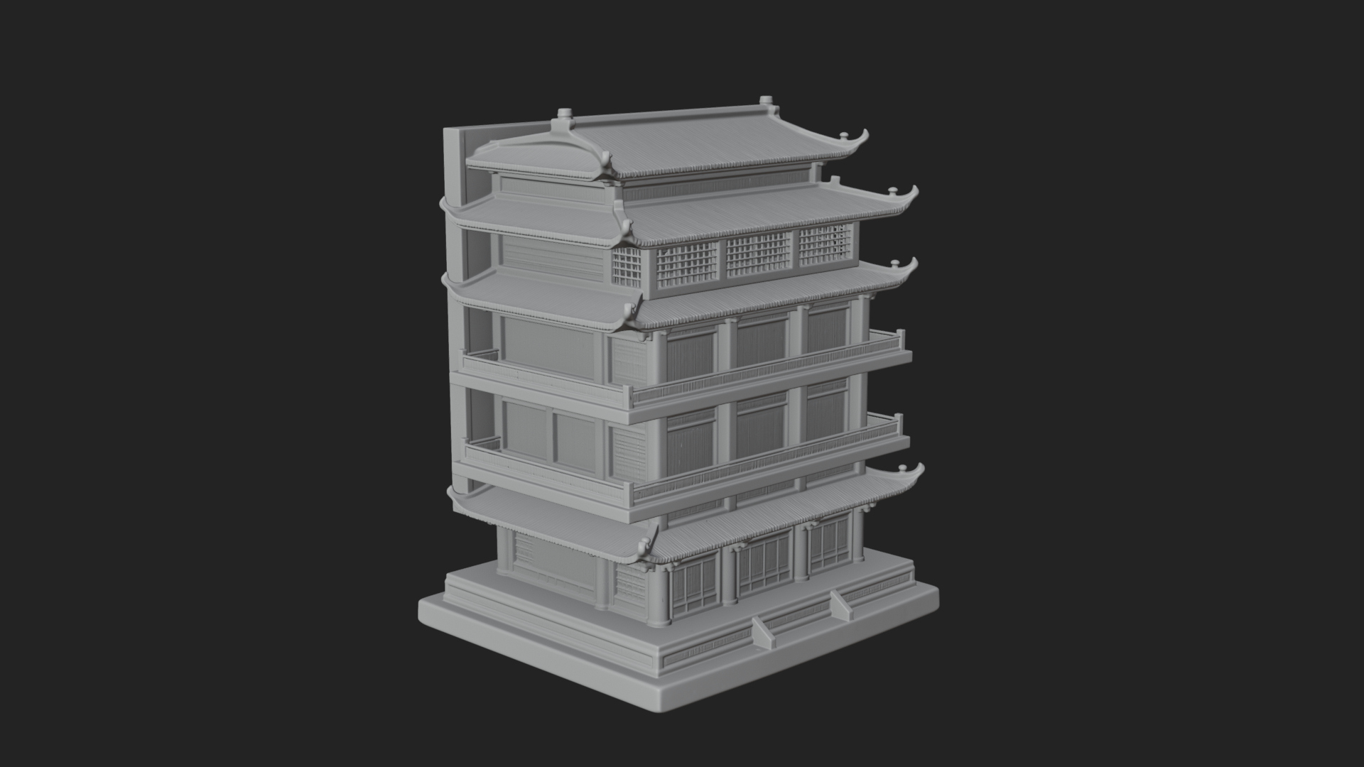 Carved Shrine Cabinet Model Design 7 3D Print Model 3D Model