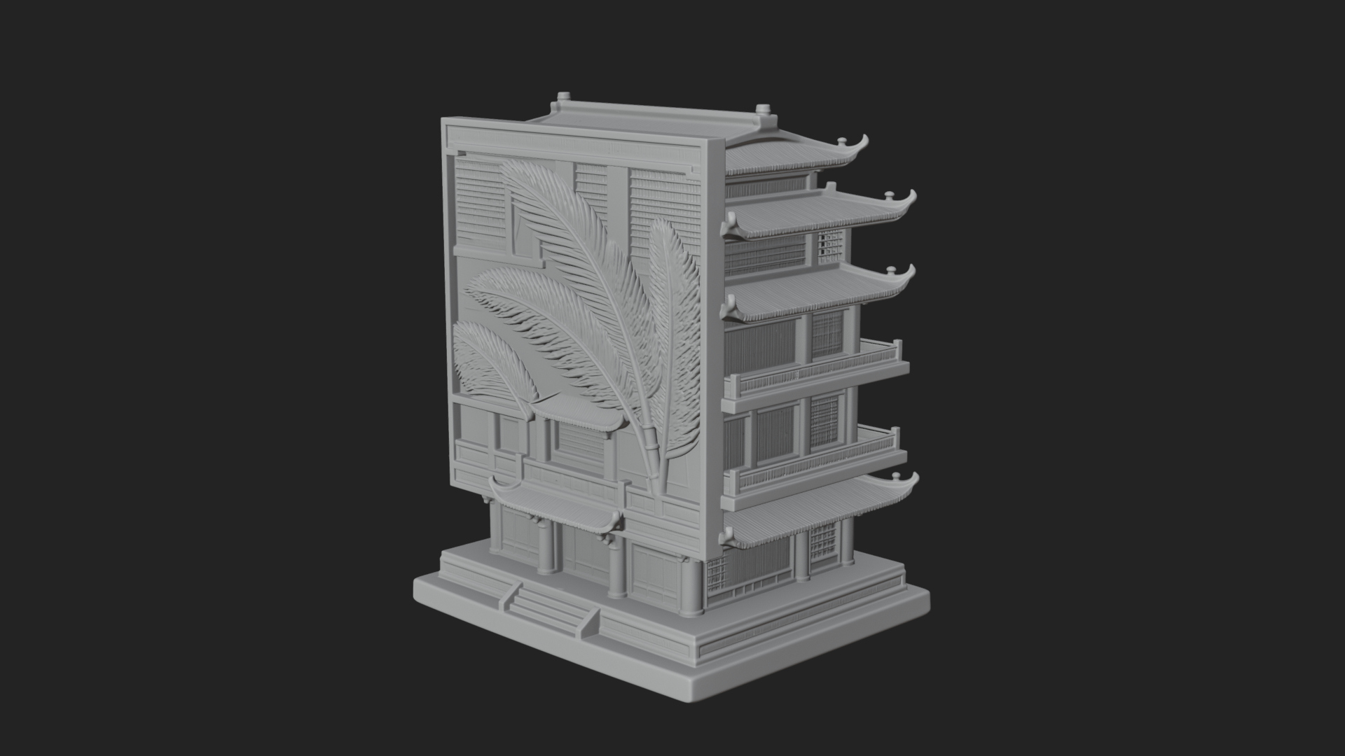 Carved Shrine Cabinet Model Design 7 3D Print Model 3D Model