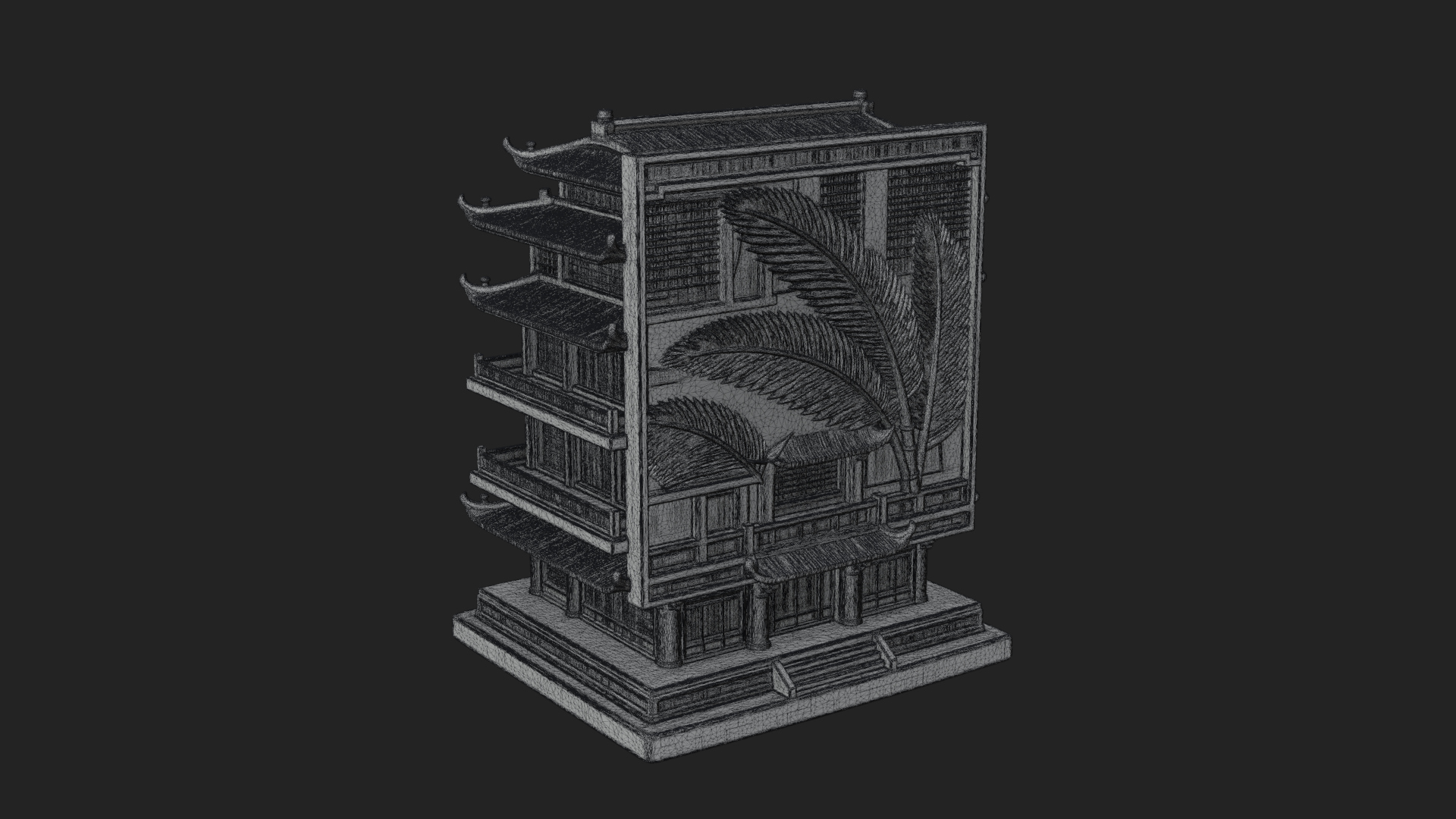 Carved Shrine Cabinet Model Design 7 3D Print Model 3D Model