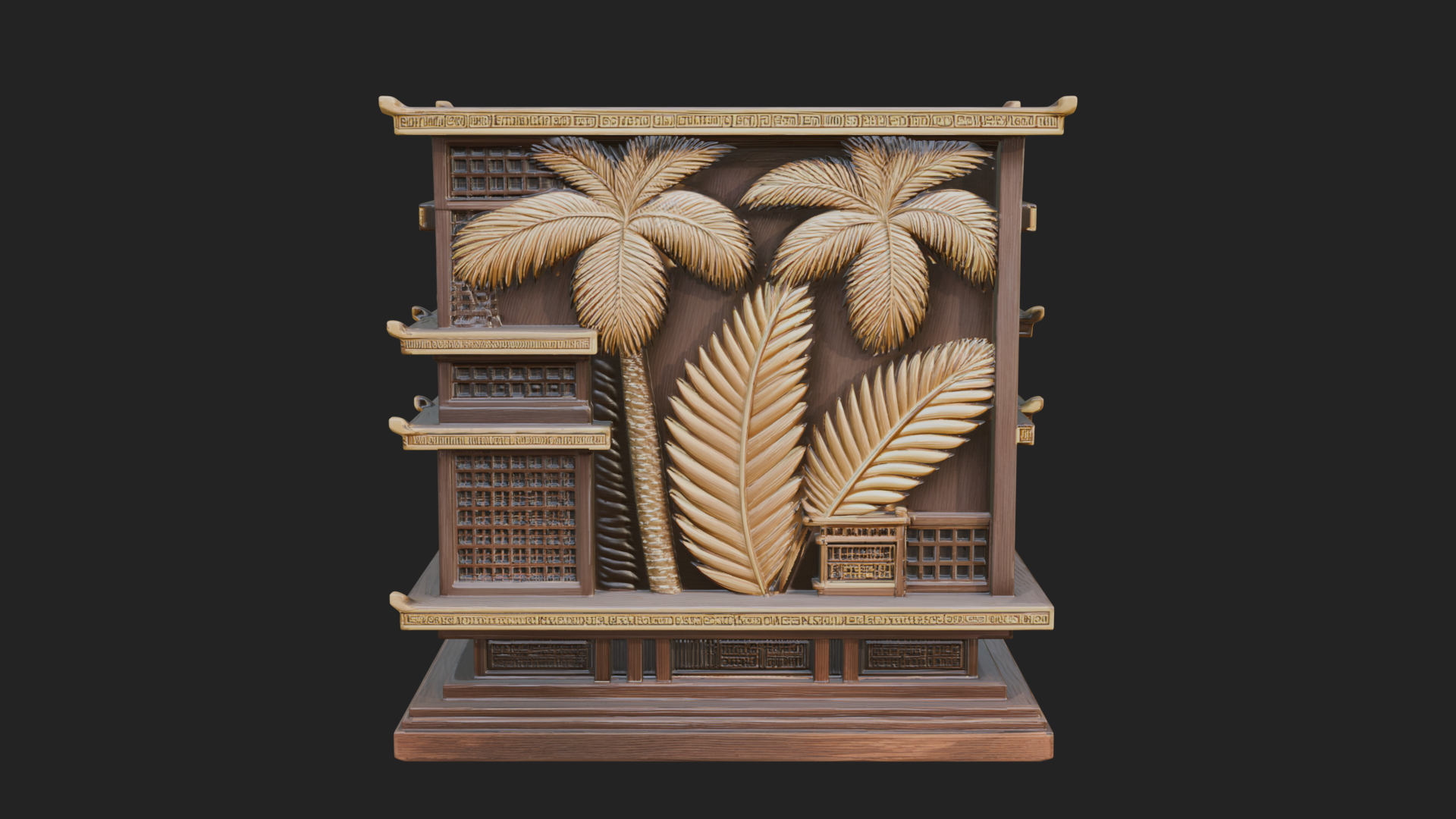 Carved Shrine Cabinet Model Design 8 3D Print Model 3D Model