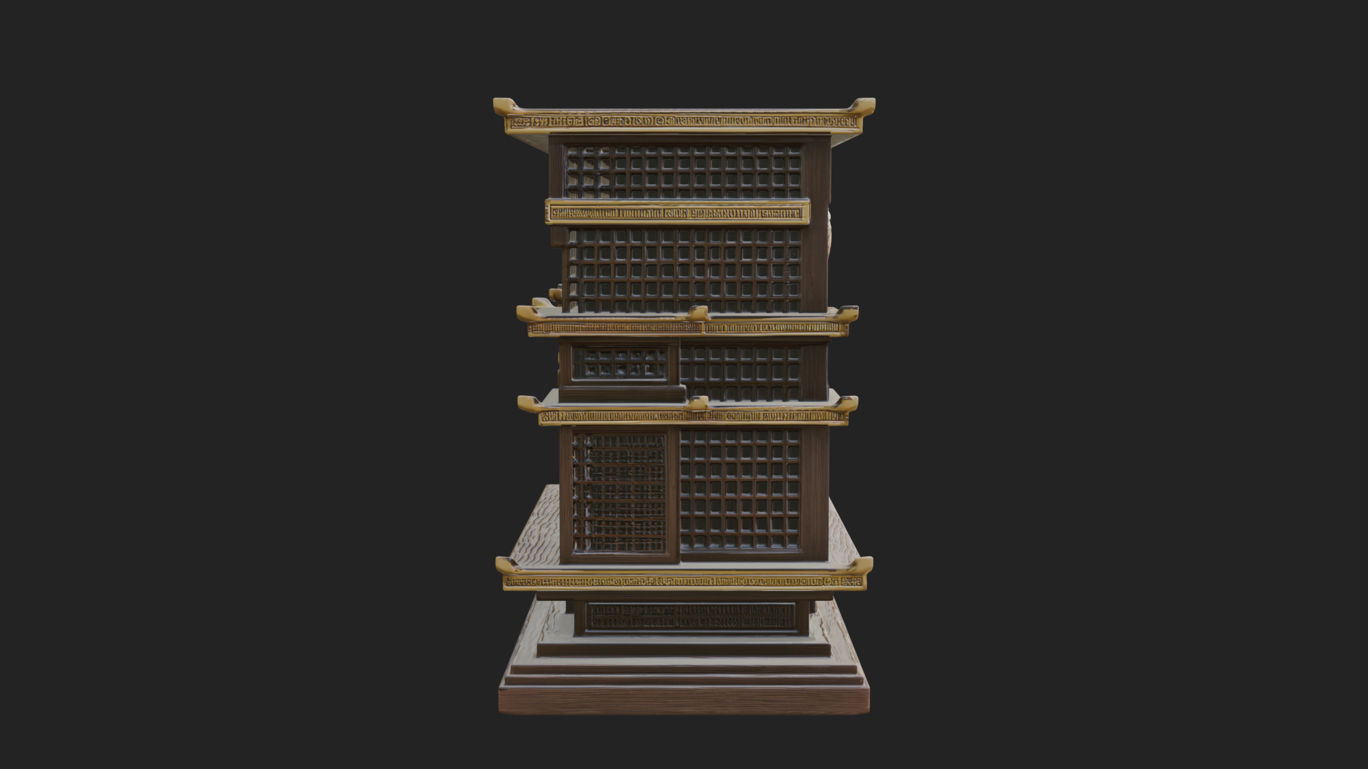 Carved Shrine Cabinet Model Design 8 3D Print Model 3D Model
