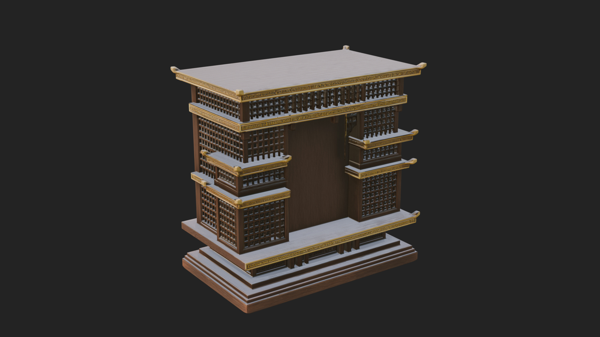 Carved Shrine Cabinet Model Design 8 3D Print Model 3D Model