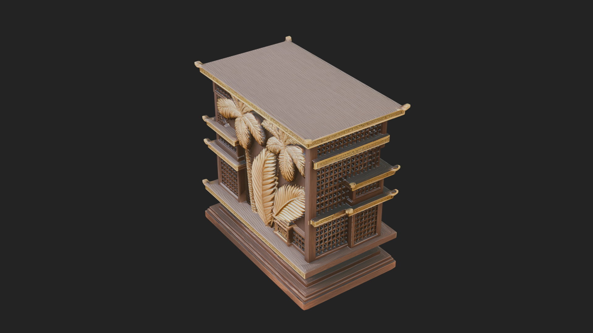 Carved Shrine Cabinet Model Design 8 3D Print Model 3D Model