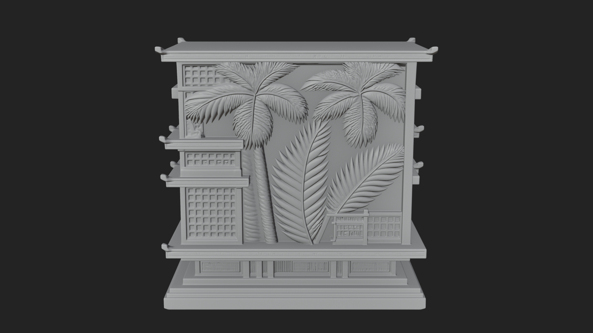 Carved Shrine Cabinet Model Design 8 3D Print Model 3D Model