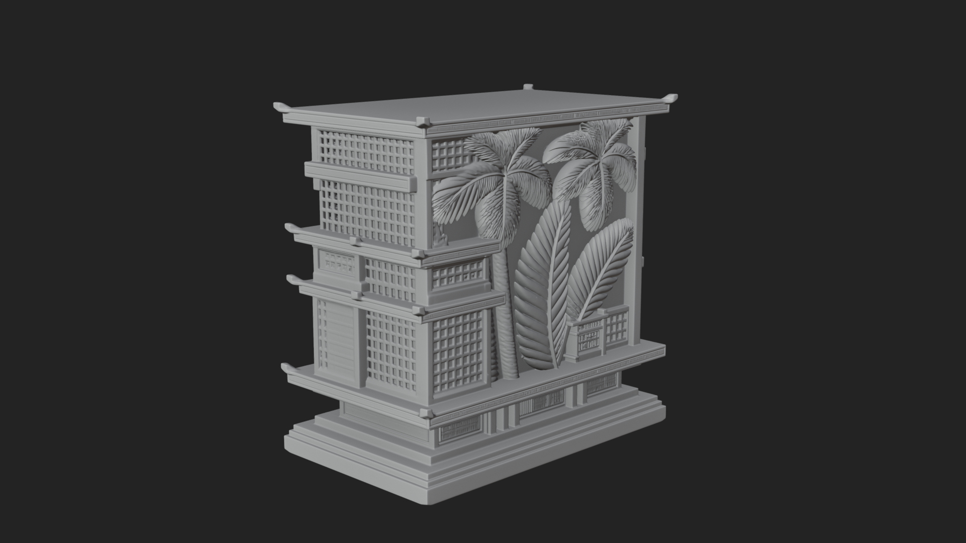 Carved Shrine Cabinet Model Design 8 3D Print Model 3D Model