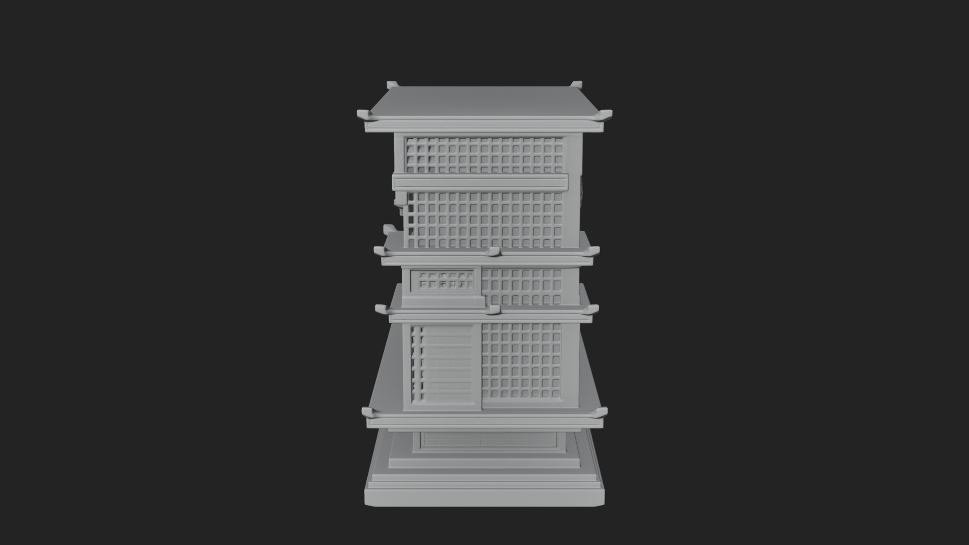 Carved Shrine Cabinet Model Design 8 3D Print Model 3D Model