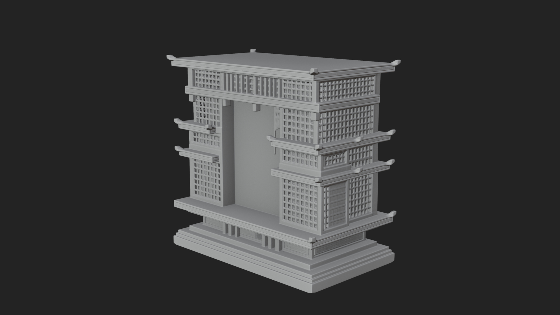 Carved Shrine Cabinet Model Design 8 3D Print Model 3D Model