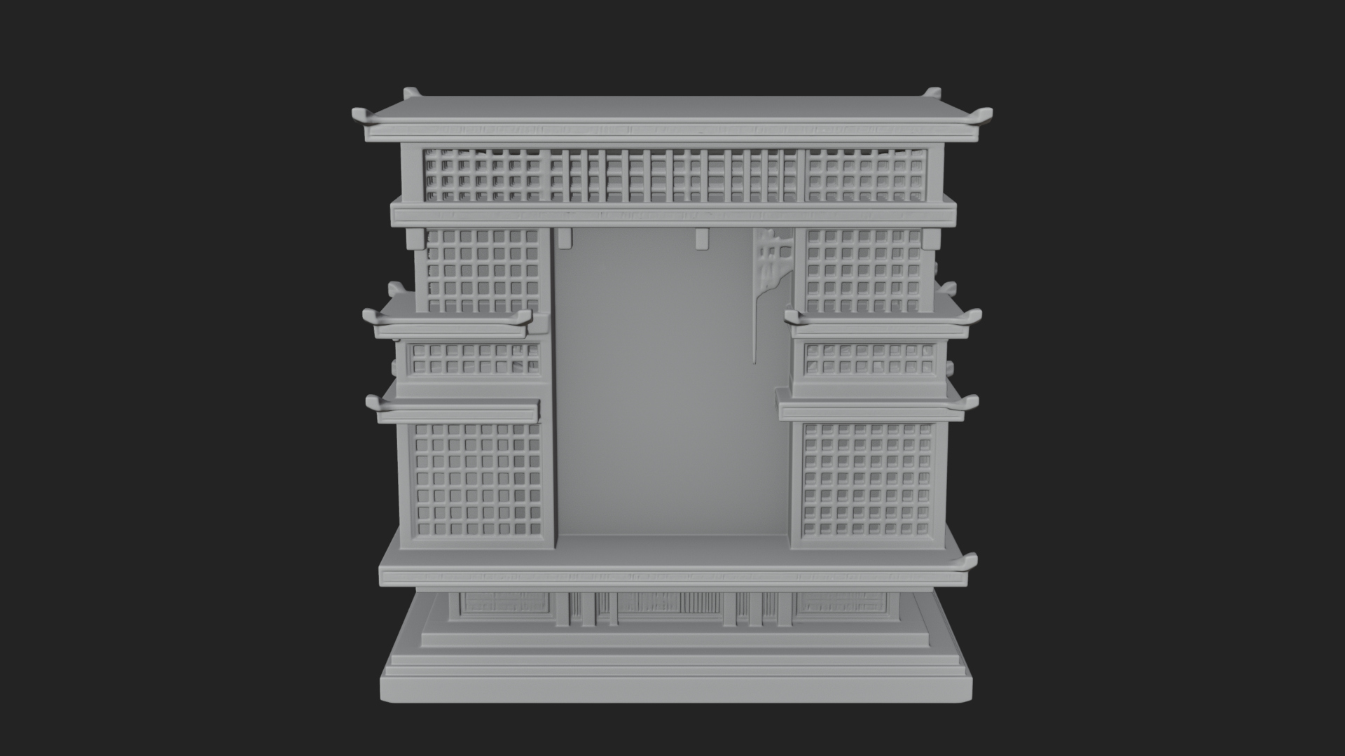 Carved Shrine Cabinet Model Design 8 3D Print Model 3D Model