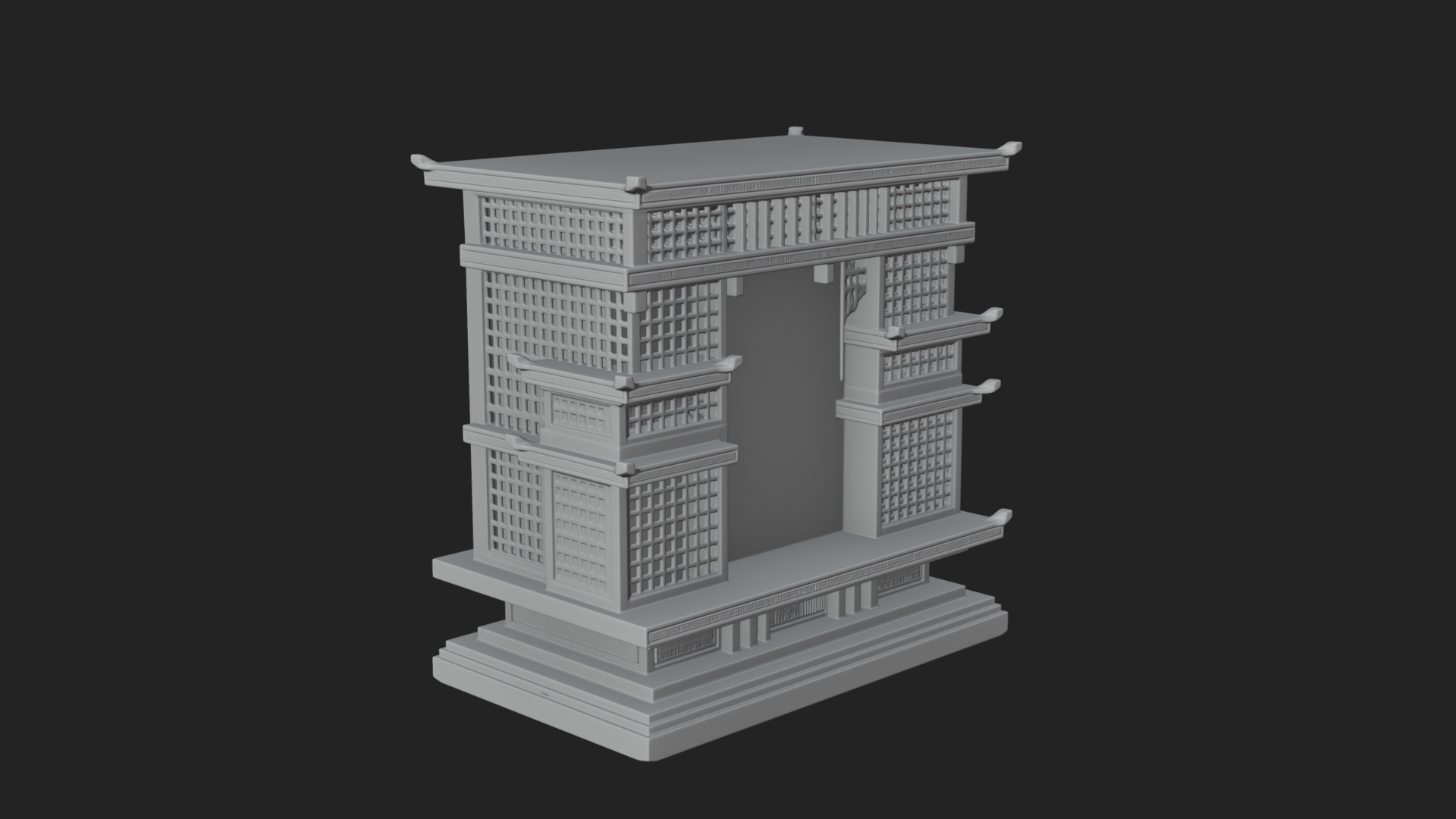 Carved Shrine Cabinet Model Design 8 3D Print Model 3D Model