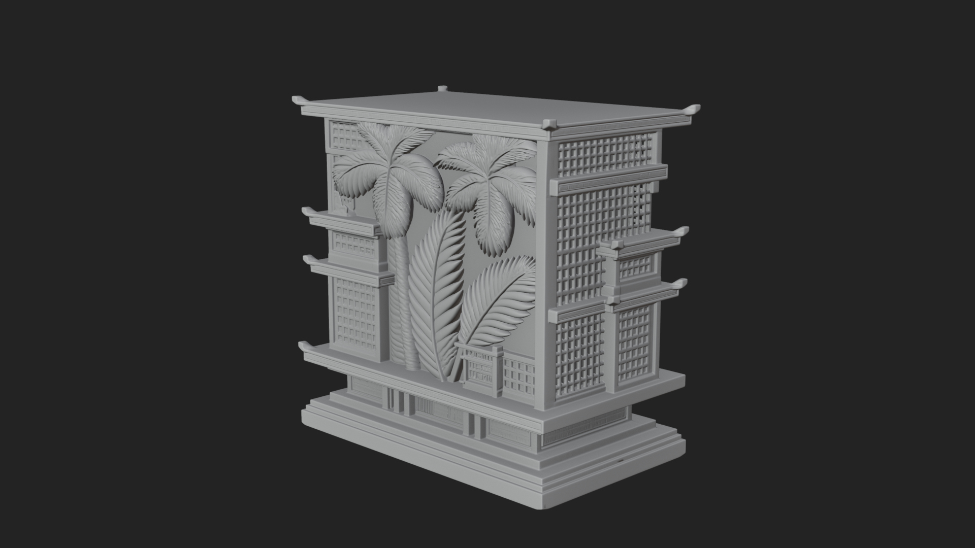 Carved Shrine Cabinet Model Design 8 3D Print Model 3D Model