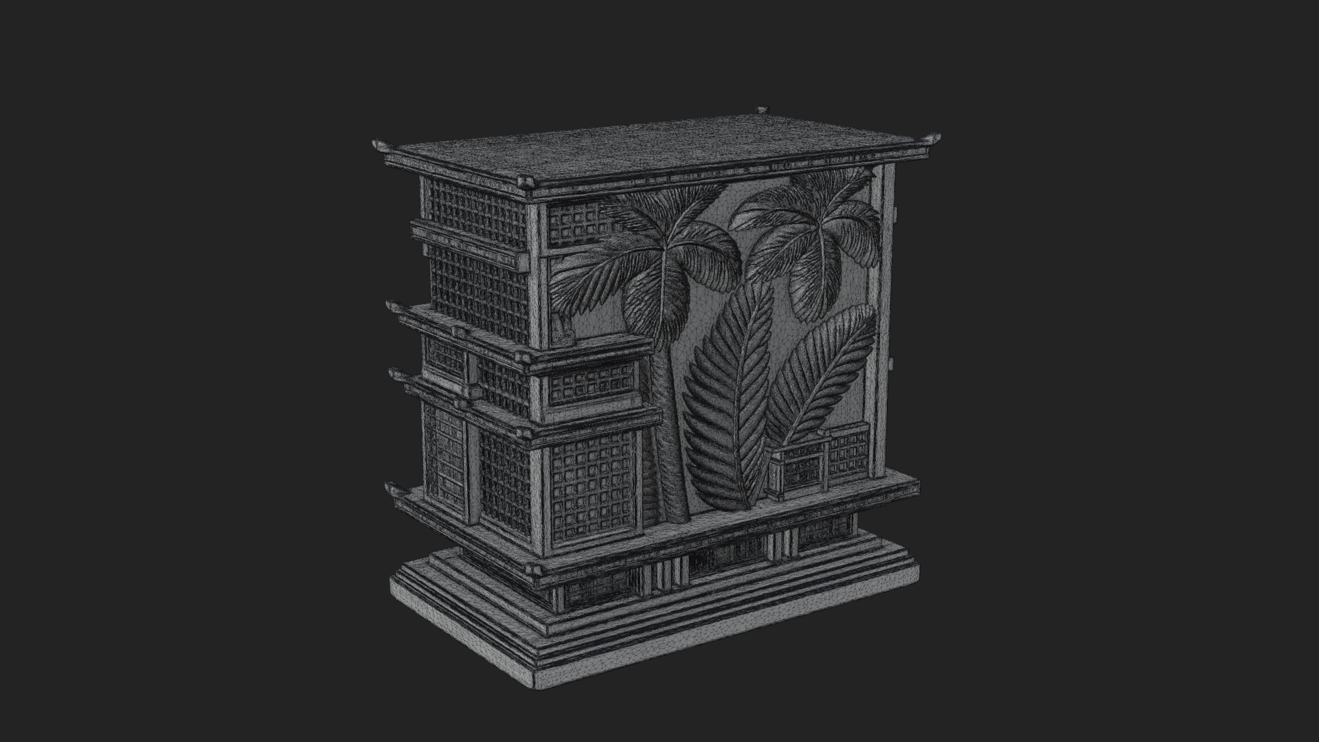 Carved Shrine Cabinet Model Design 8 3D Print Model 3D Model