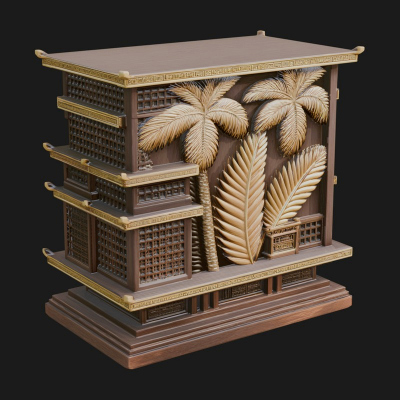 Carved Shrine Cabinet Model Design 8 3D Print Model