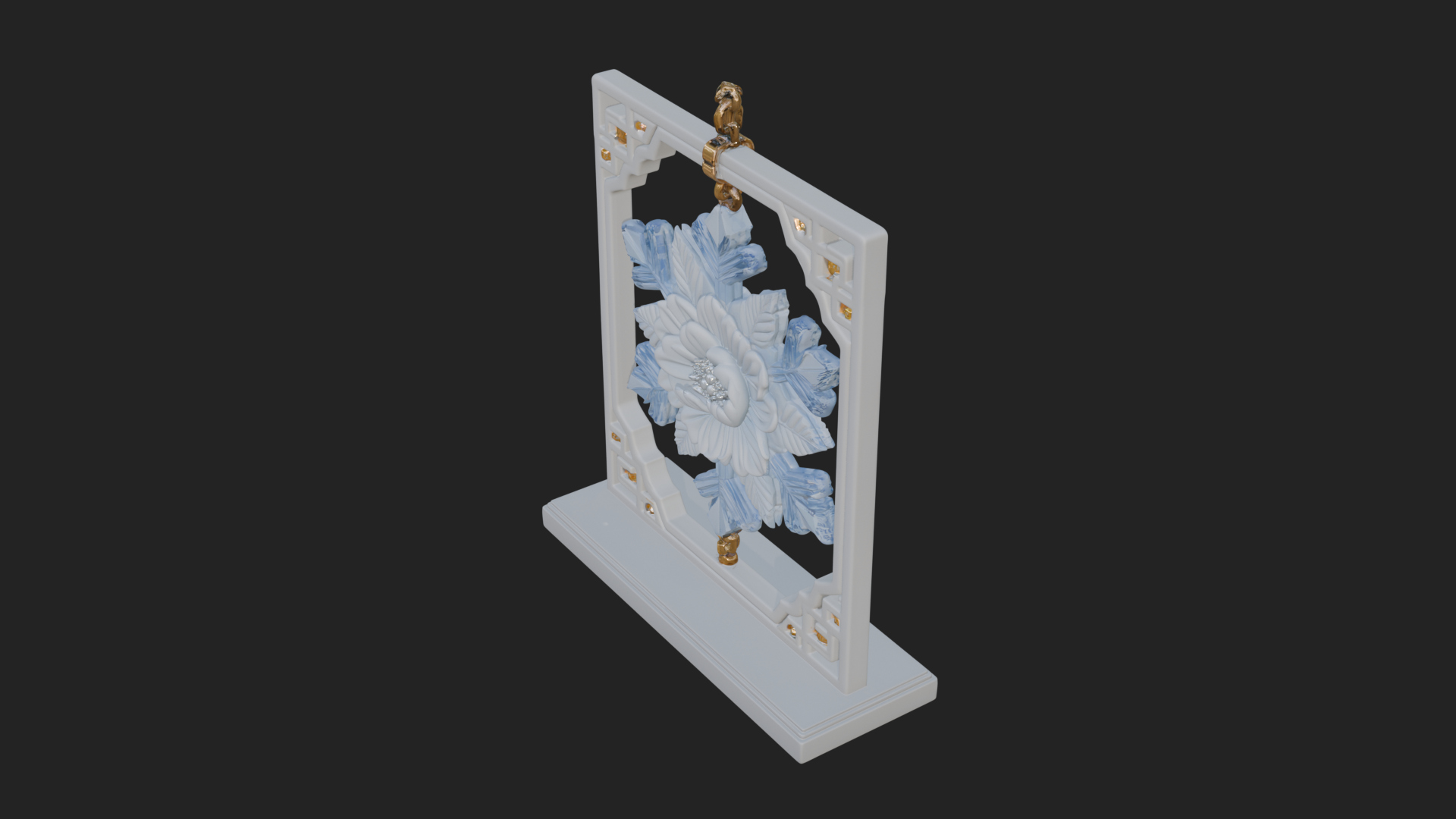 Carved Snowflake Ornament Design 1 3D Print Model 3D Model
